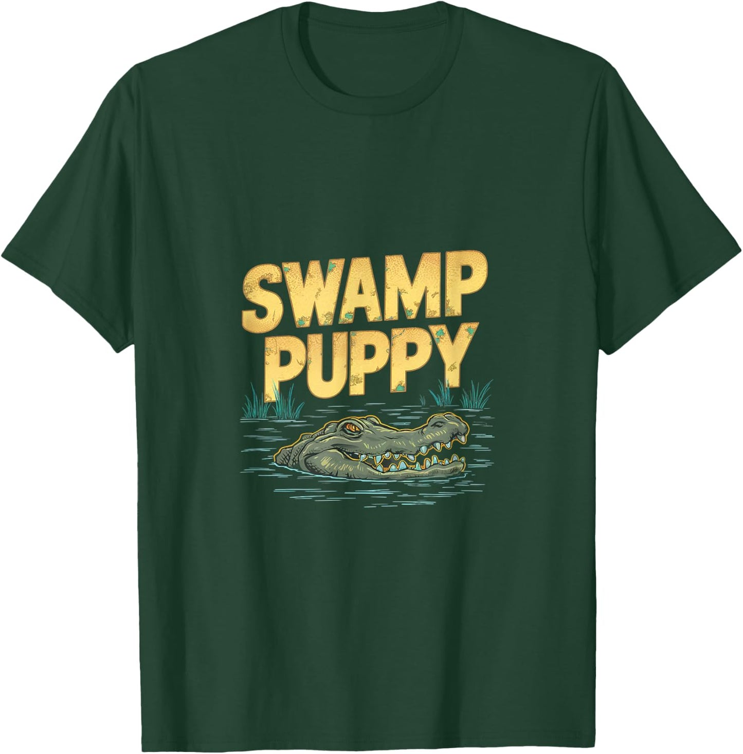 Quirky Swamp-Themed Alligator Everglades Swamp Puppies T-Shirt - T-Shirt | Forest