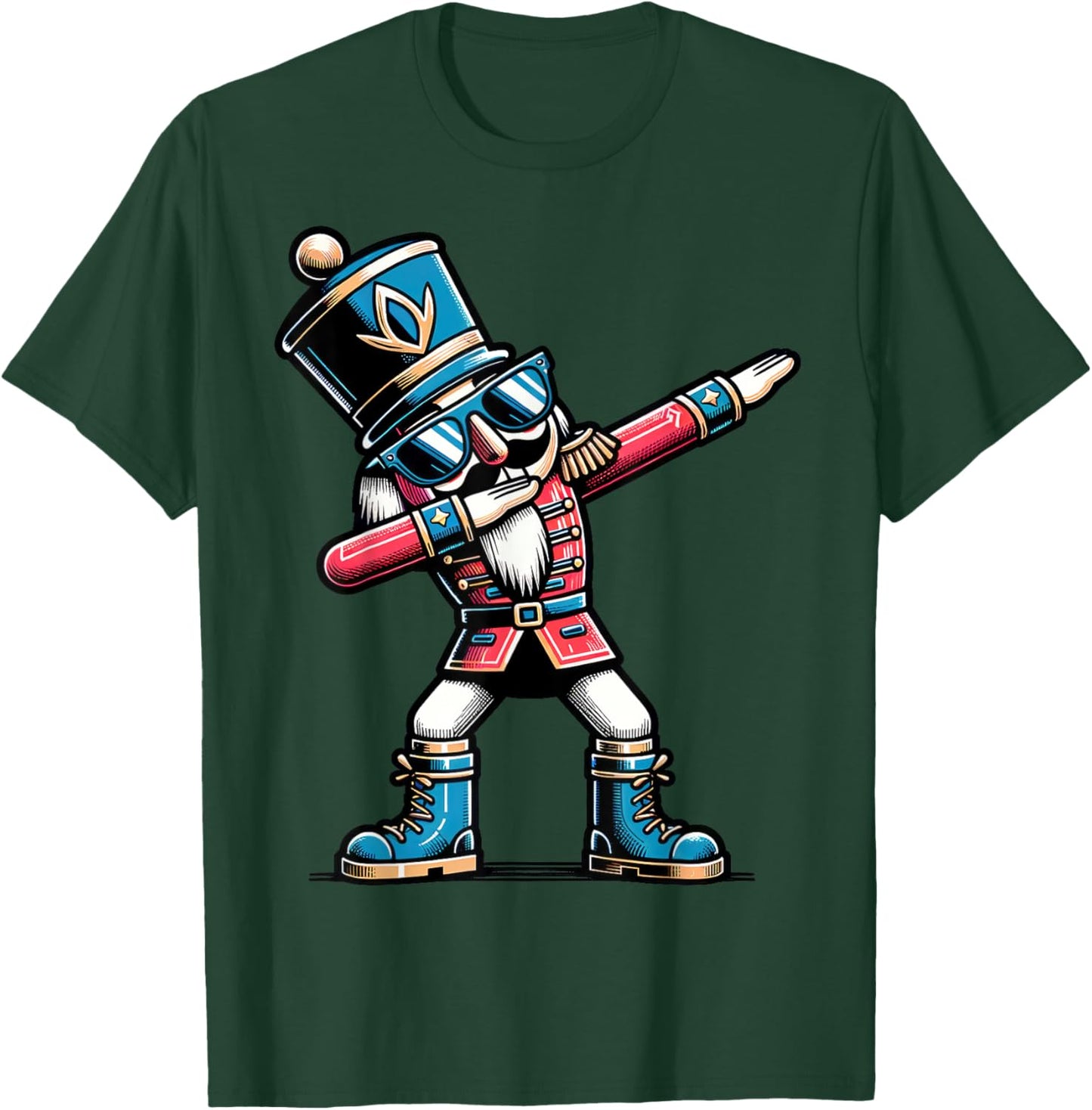 Christmas Nutcracker Dabbing Boys Santa Xmas Funny T-Shirt - T-Shirt | Forest