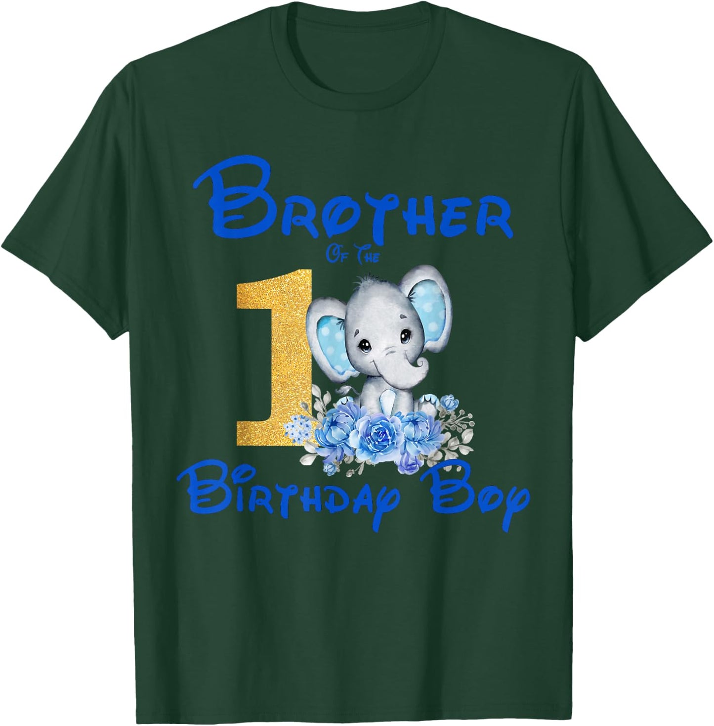 Brother Of The Birthday Boy Elephant Family Matching T-Shirt - T-Shirt | Forest