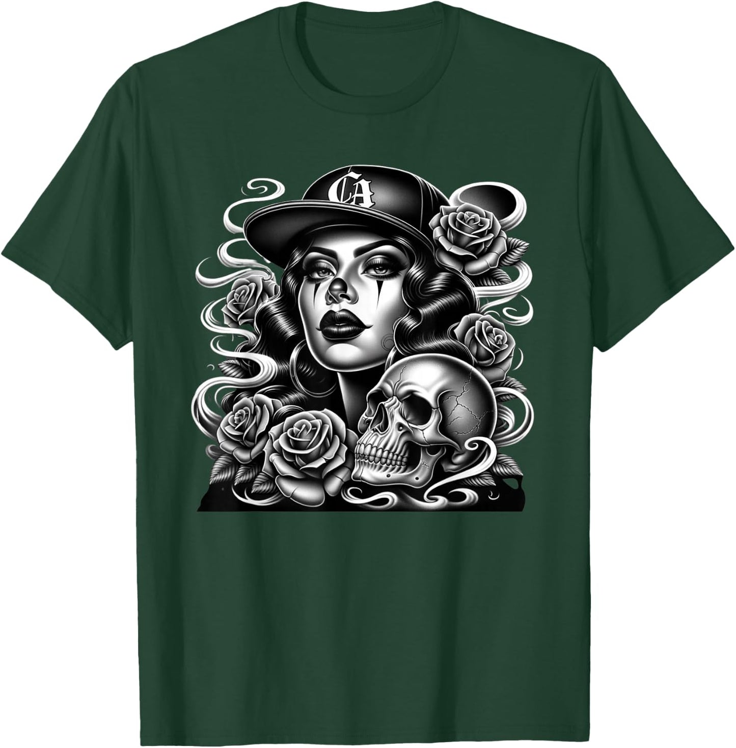Mexican Street Culture Lowrider Beautiful Latina Women T-Shirt - T-Shirt | Forest