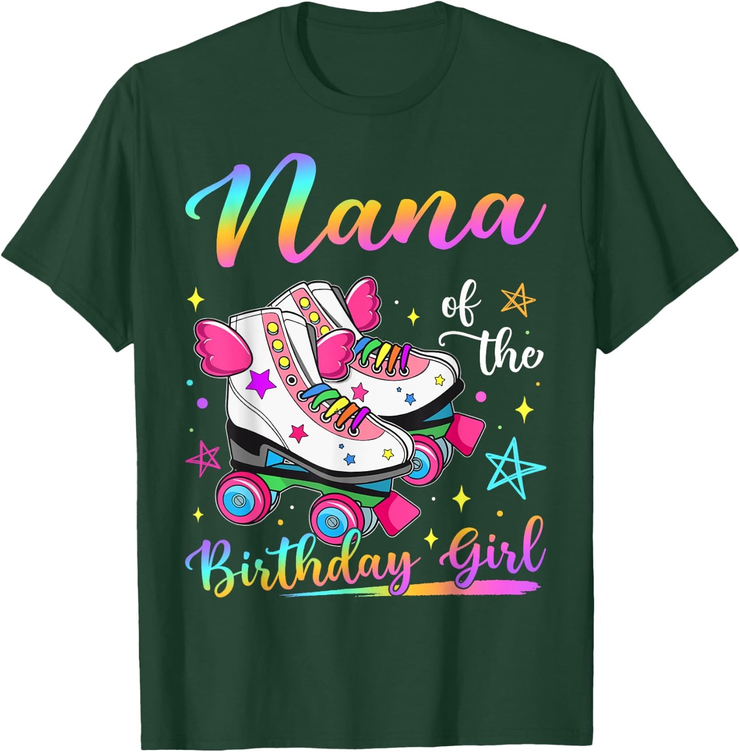 Nana Of The Birthday Girl Rolling Skate Family Matching T-Shirt - T-Shirt | Forest