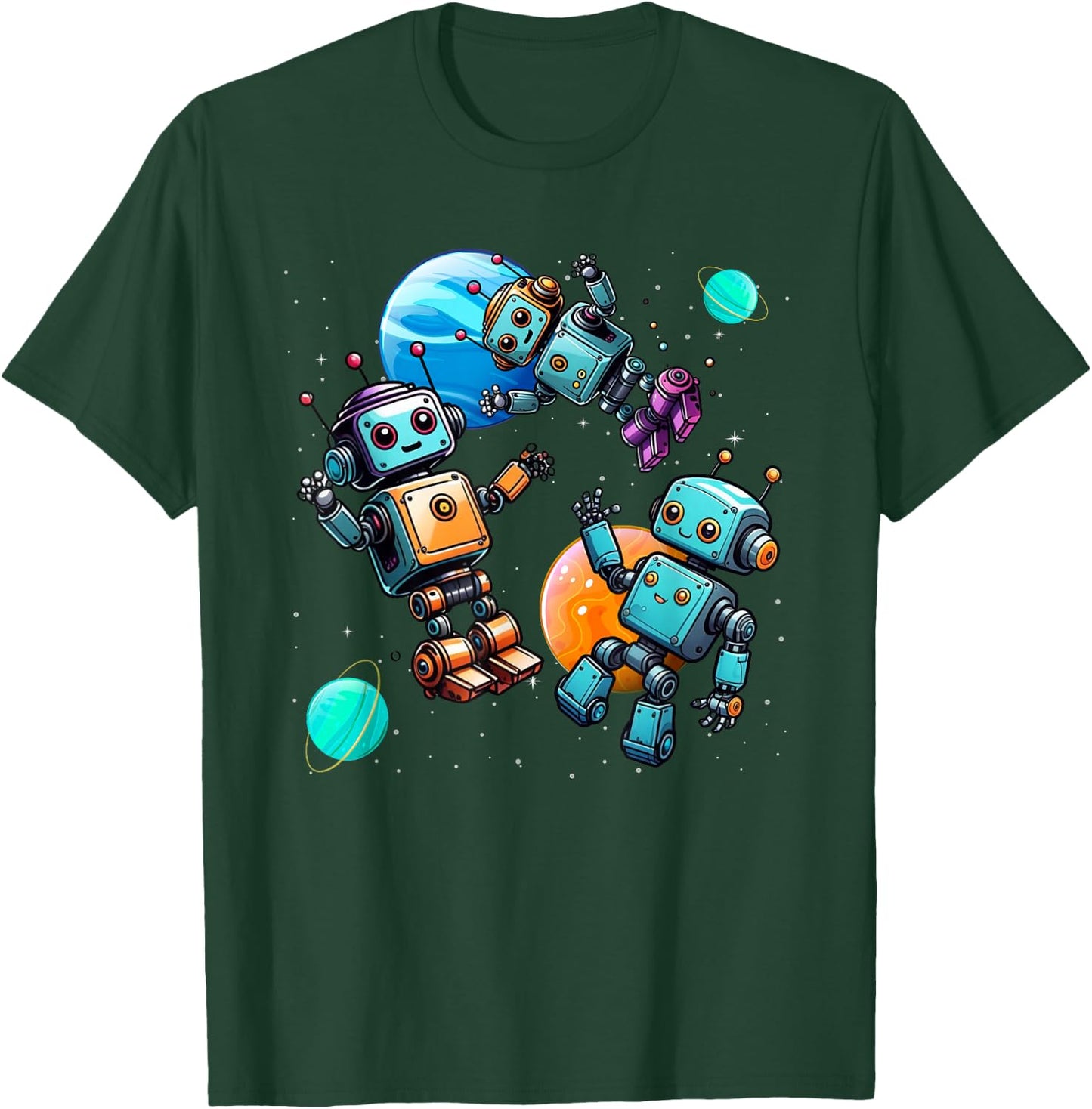 Funny Robot Robotics Apparel -Adult , Black, Small, Short Sleeve, Modern Humorous Robotics Design T-Shirt - T-Shirt | Forest