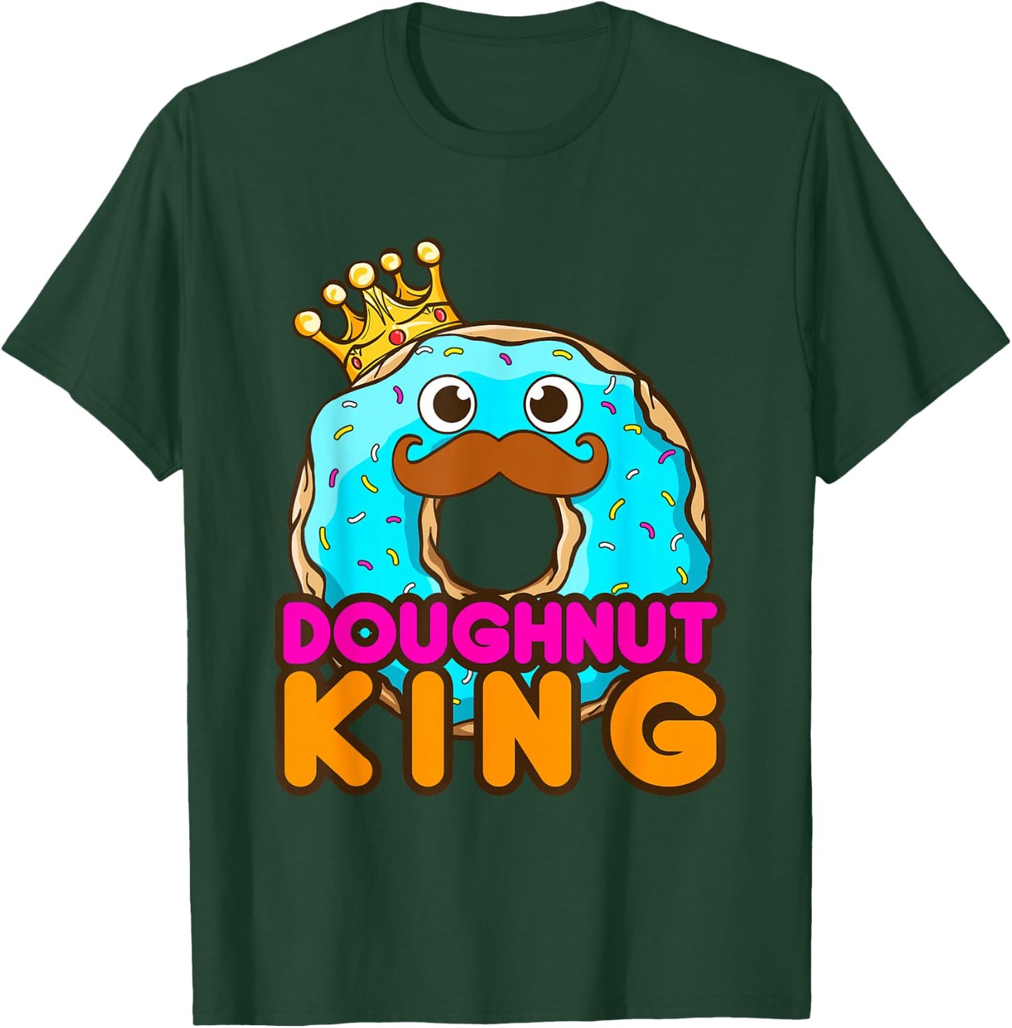 Doughnut King Funny Donut Donuts Men Boys T-Shirt - T-Shirt | Forest