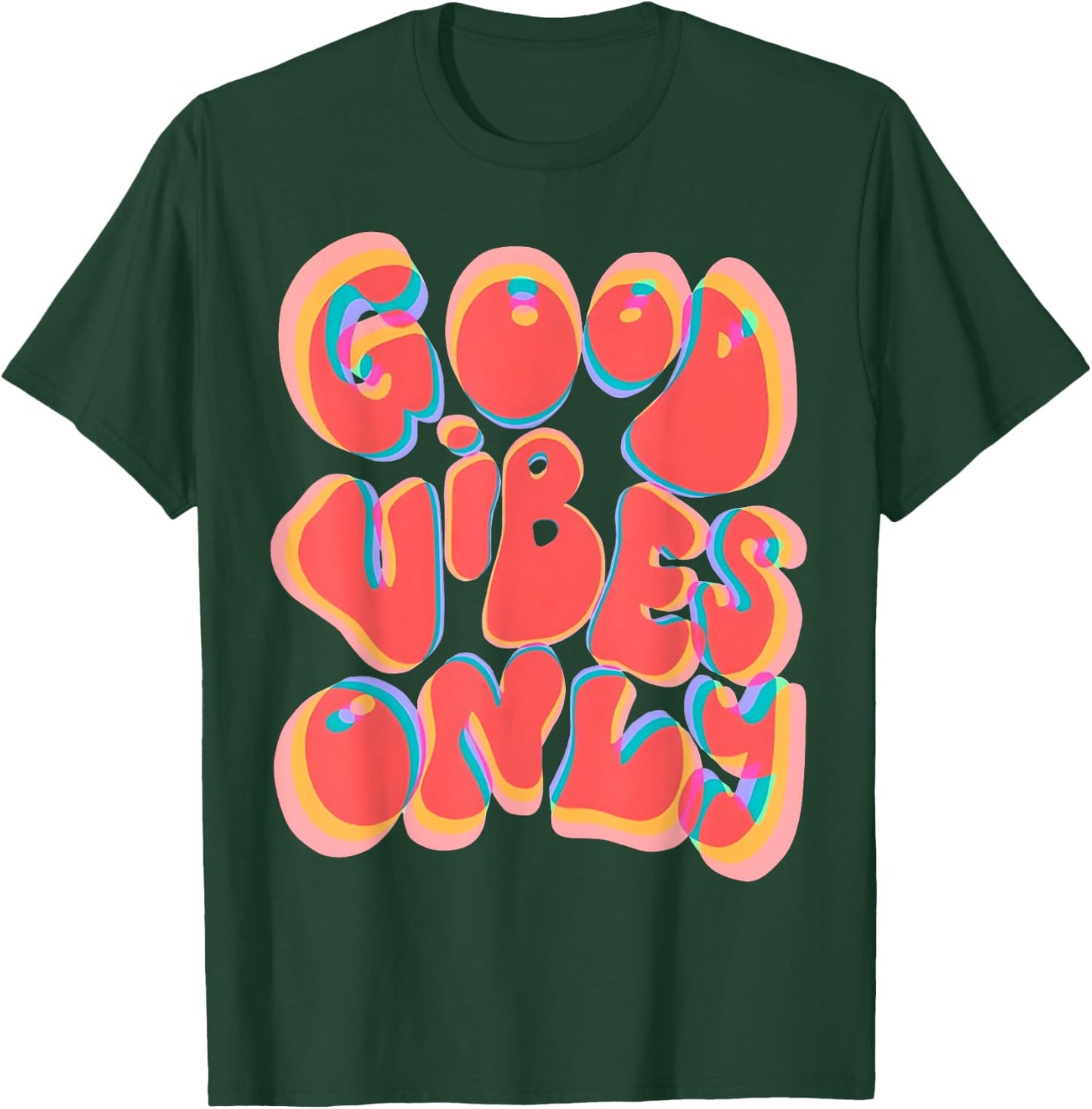 Good Vibes Only Trippy Vaporwave Techno Rave EDM Music Party T-Shirt - T-Shirt | Forest
