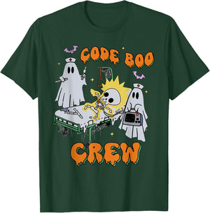 Code Boo Crew Funny Ghost Nurse Halloween Costume Nursing T-Shirt - T-Shirt | Forest