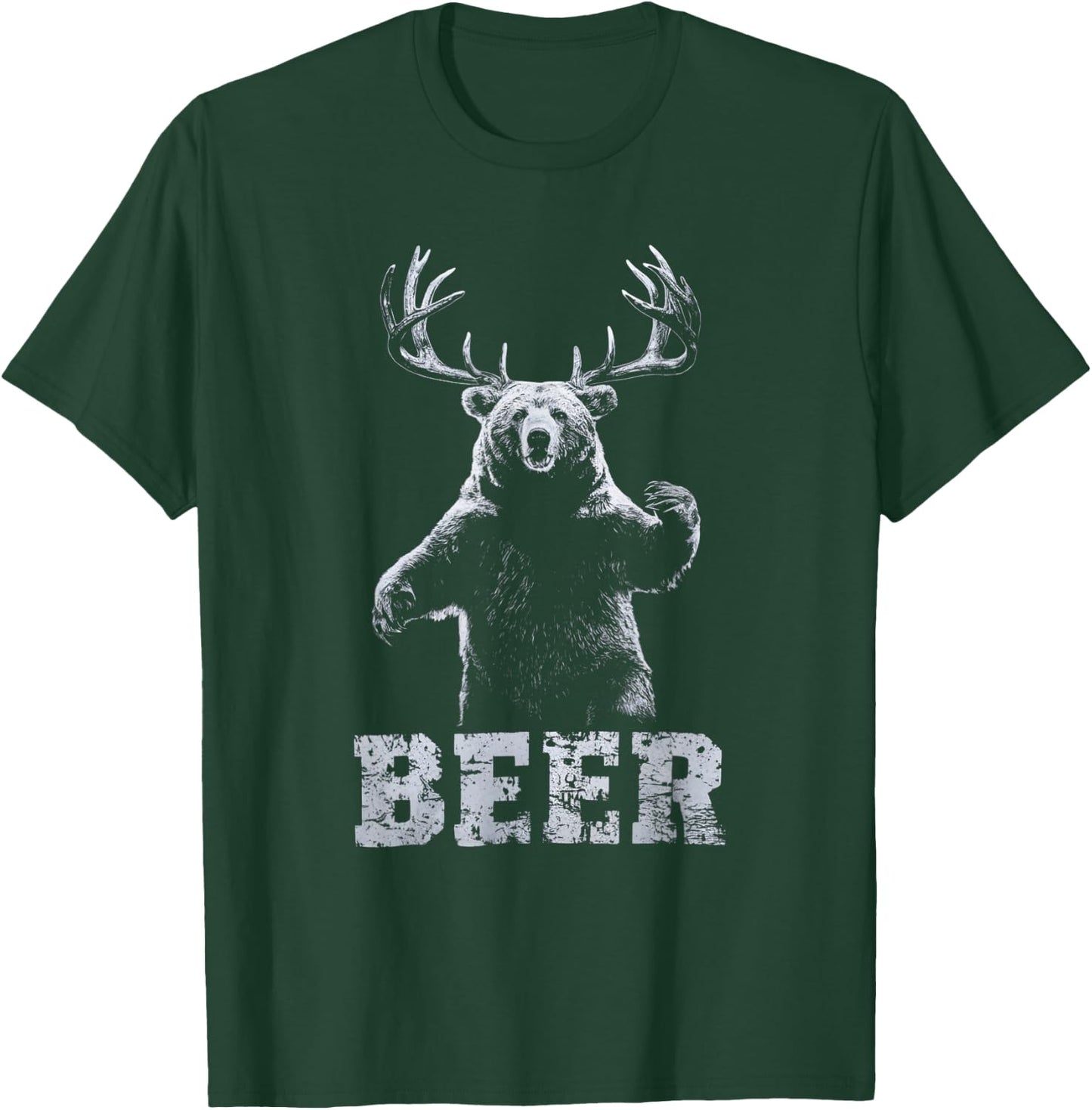 Vintage Bear Deer Hunter Funny Beer Drinker and Hunting T-Shirt - T-Shirt | Forest