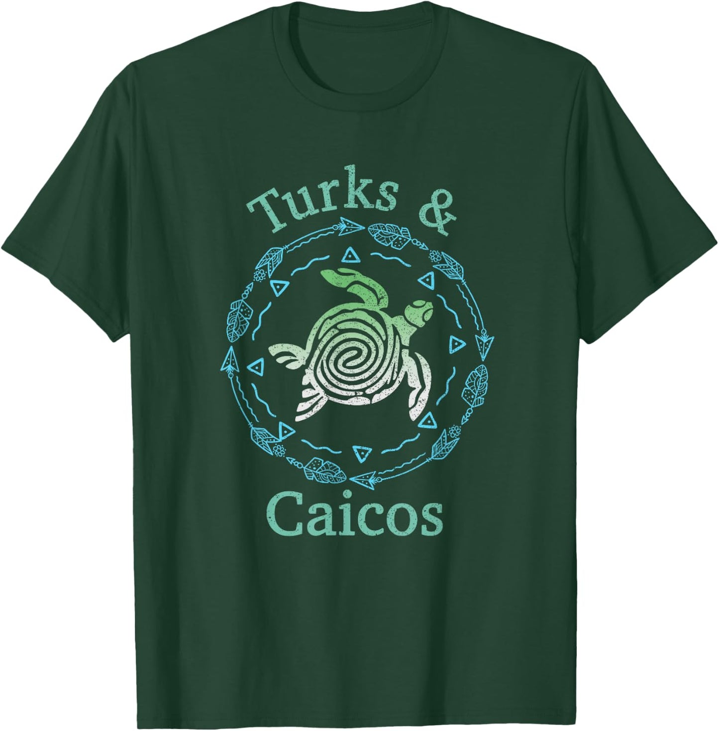 Turks And Caicos Shirt Vintage Tribal Turtle T-Shirt - T-Shirt | Forest