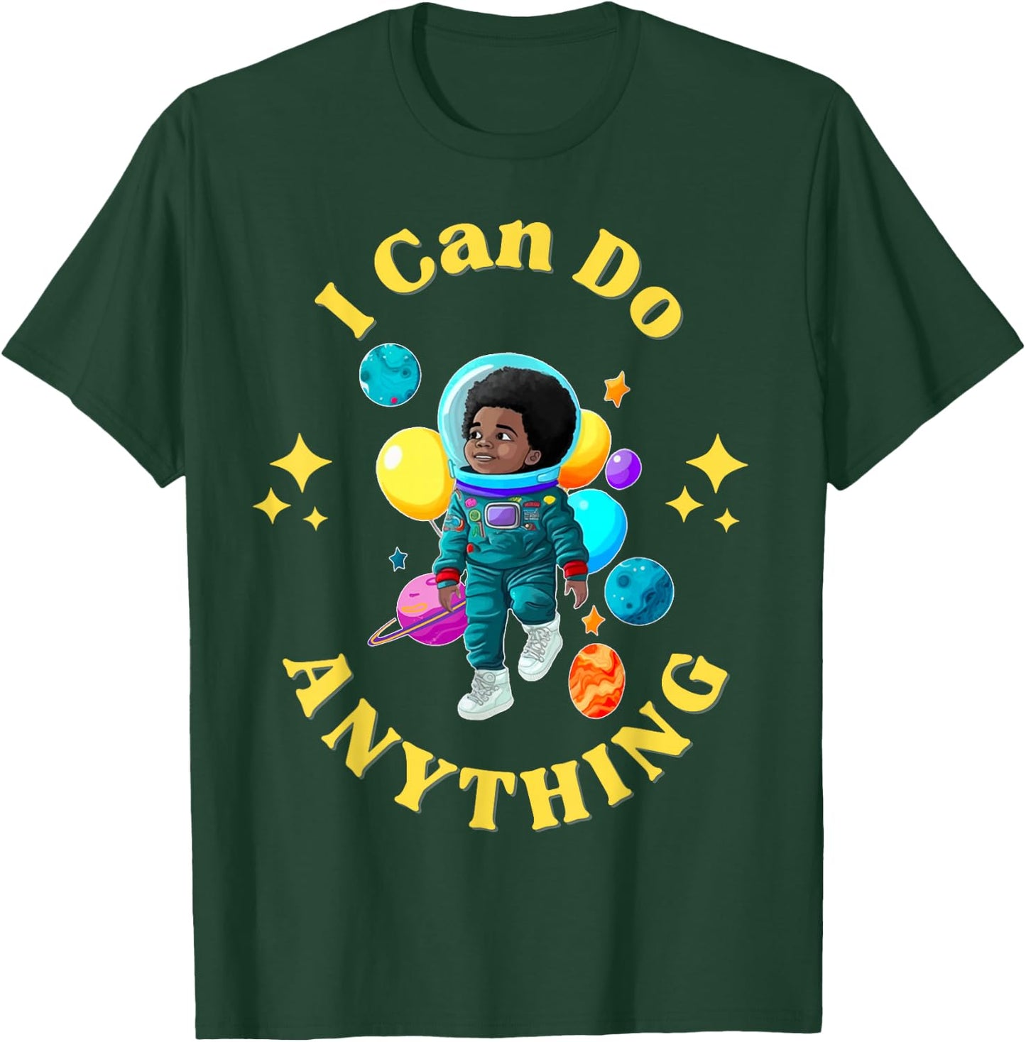 I Can Do Anything African American Boy T-Shirt - T-Shirt | Forest