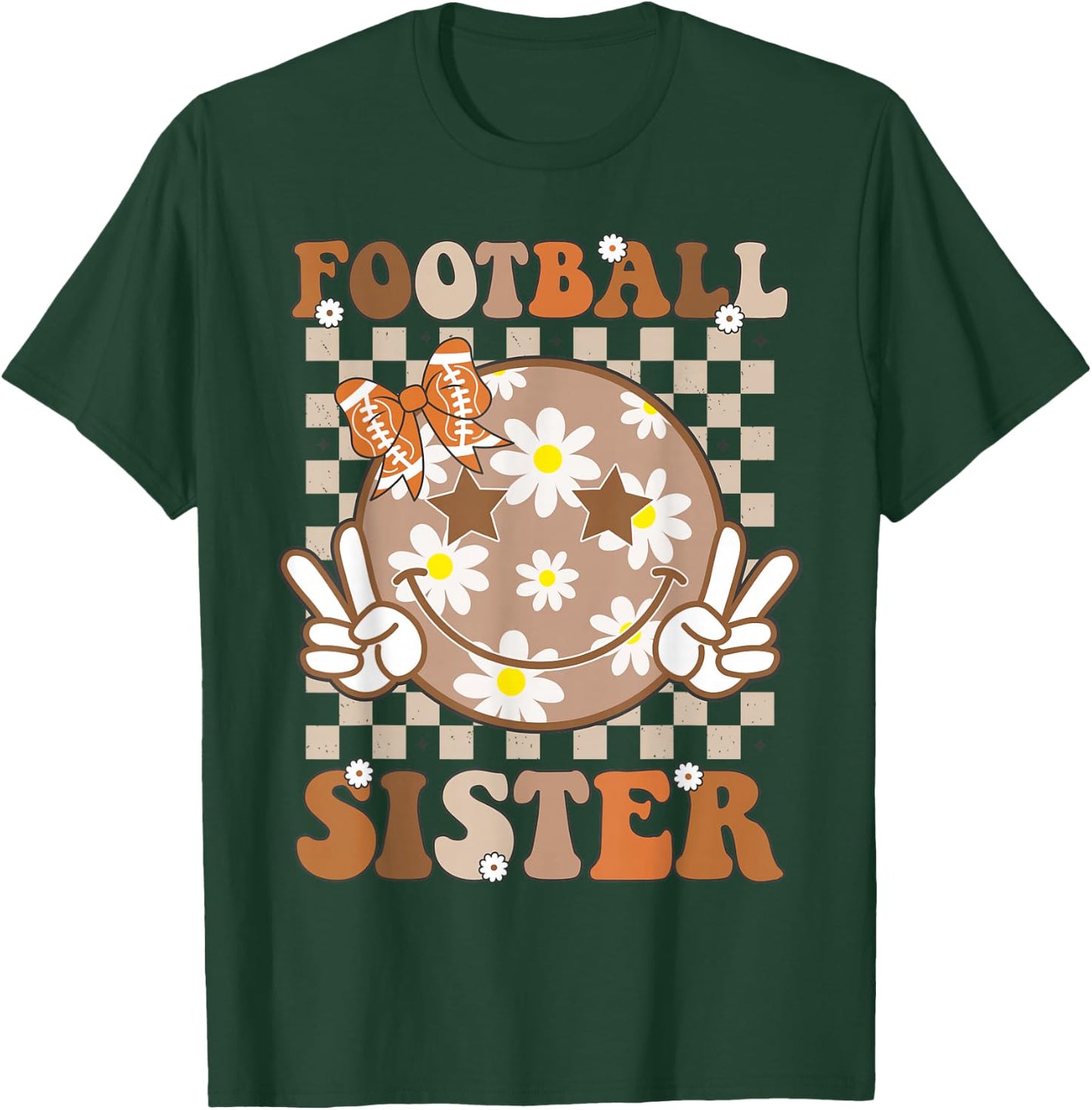 Football Sister Shirt For Girls Women Toddler Sport Lover T-Shirt - T-Shirt | Forest