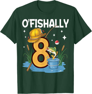 O'fishally 8 years old 8th Birthday Fishing T-Shirt - T-Shirt | Forest