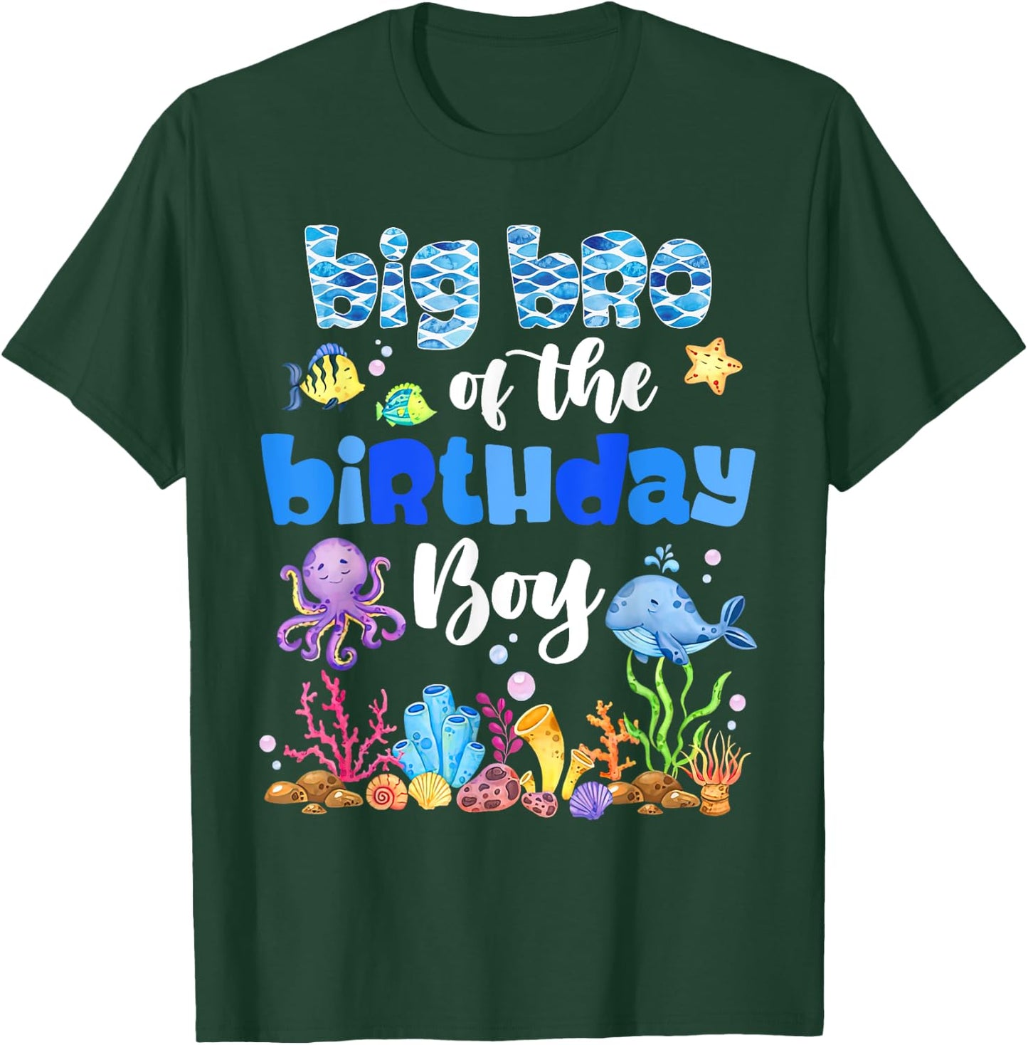 Big Brother Of The Birthday Boy Sea Fish Ocean Animals T-Shirt - T-Shirt | Forest