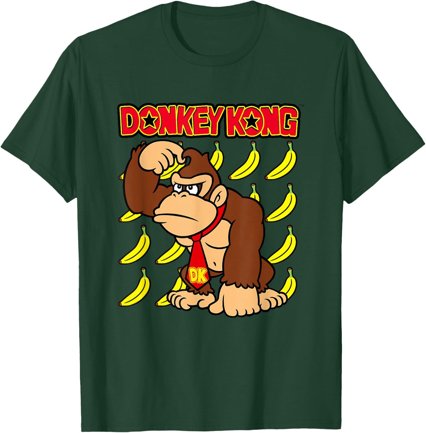 Donkey Kong Ape Thoughts Banana Background T-Shirt - T-Shirt | Forest
