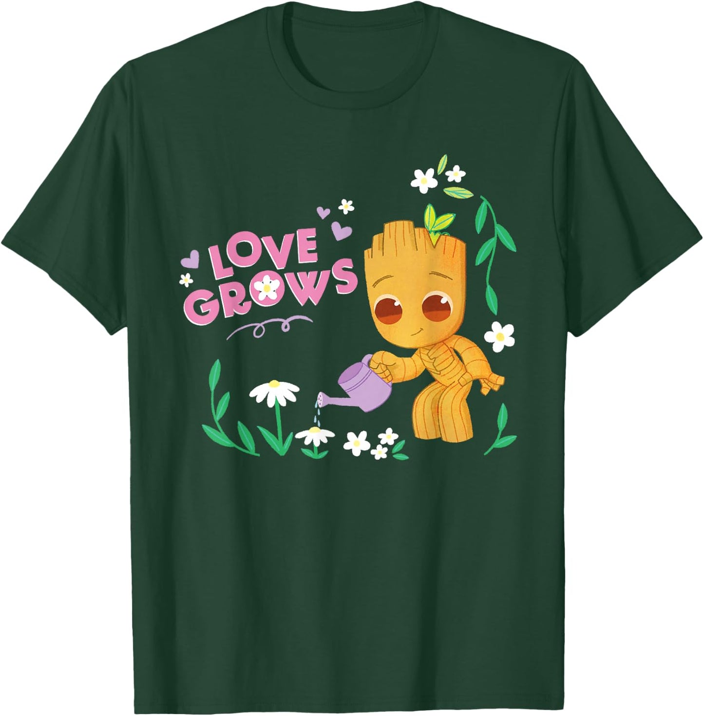 Marvel Valentine’s Day Spring Flower Garden Groot Love Grows T-Shirt - T-Shirt | Forest
