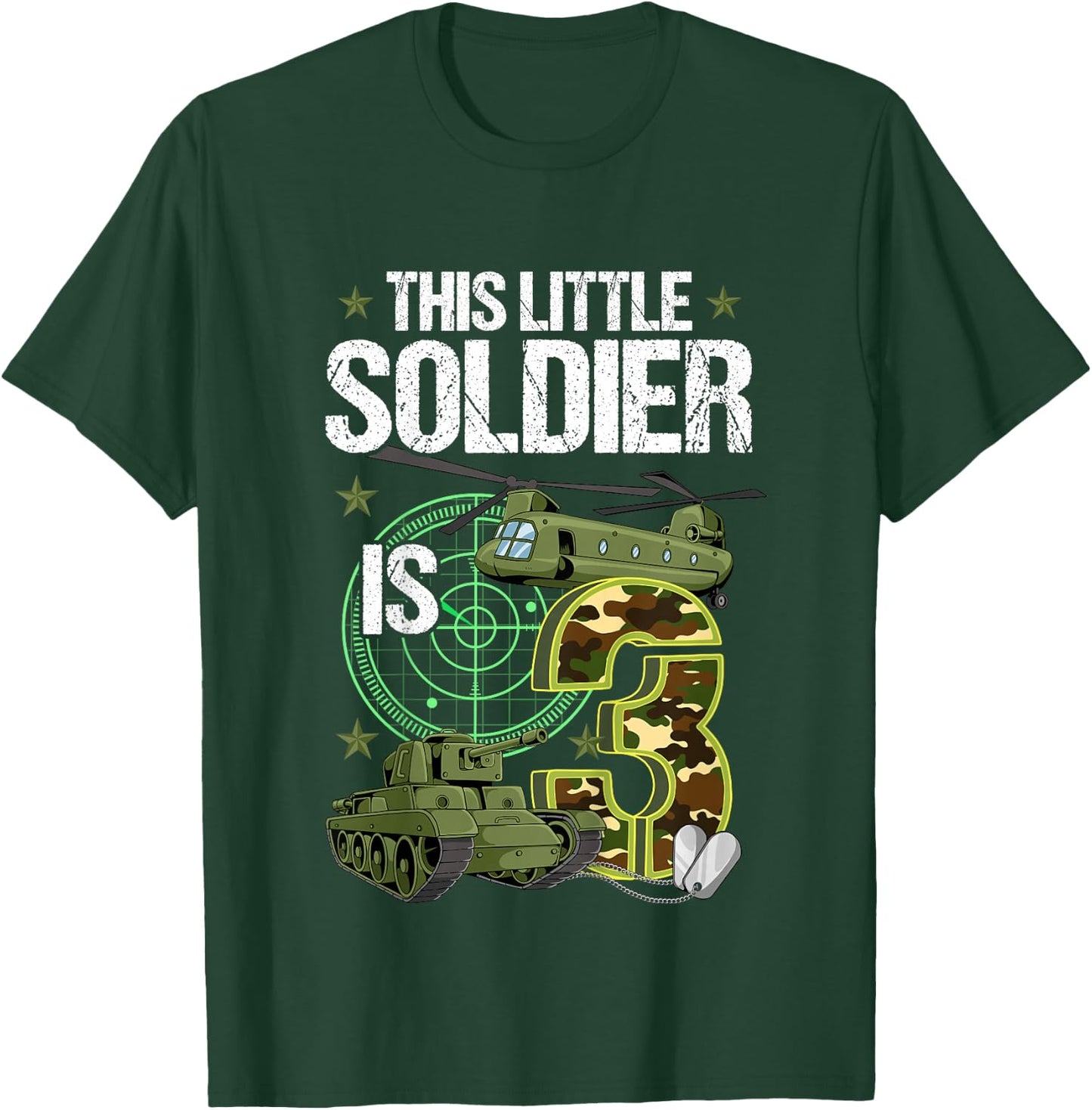 Kids 3rd Birthday Army T-Shirt - T-Shirt | Forest