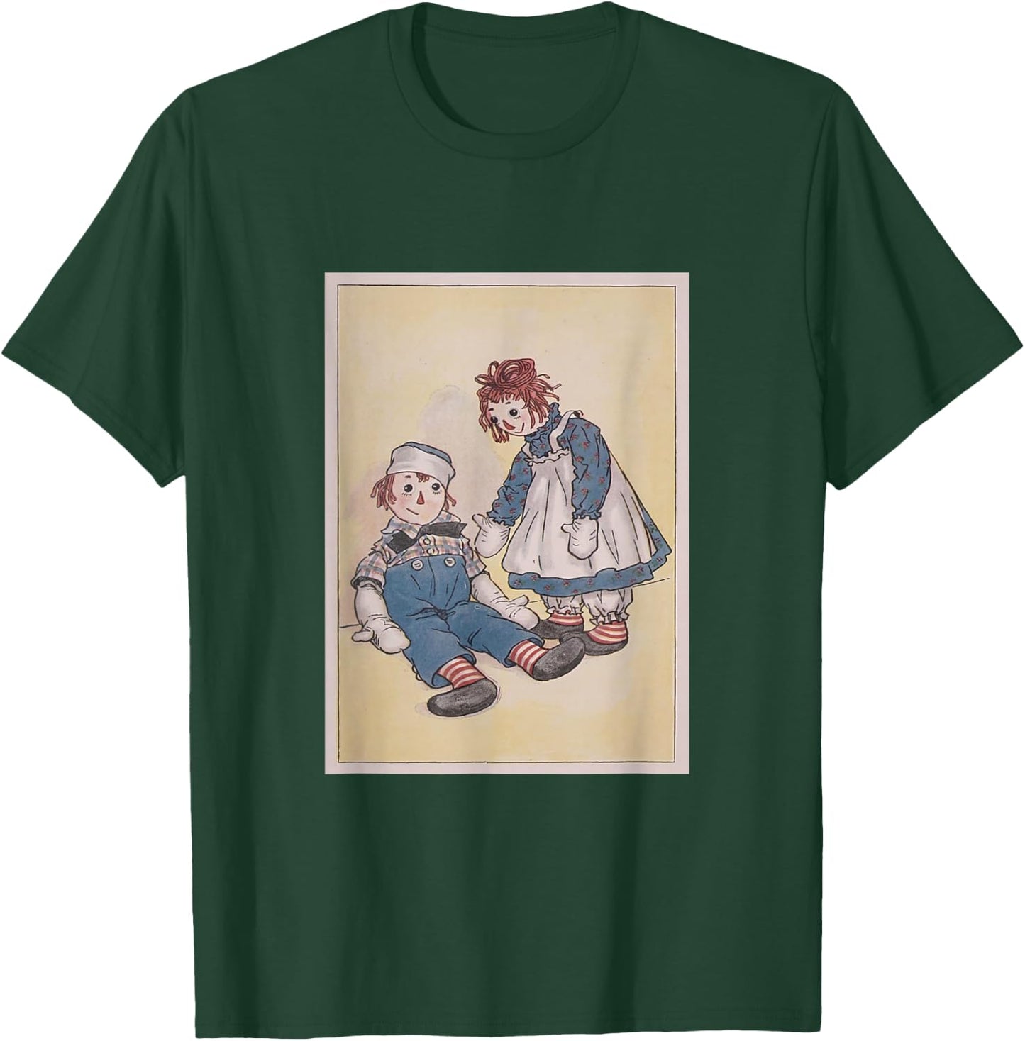 Children's Rag Doll Story Raggedy Ann & Andy (1920) , Small, Black T-Shirt - T-Shirt | Forest
