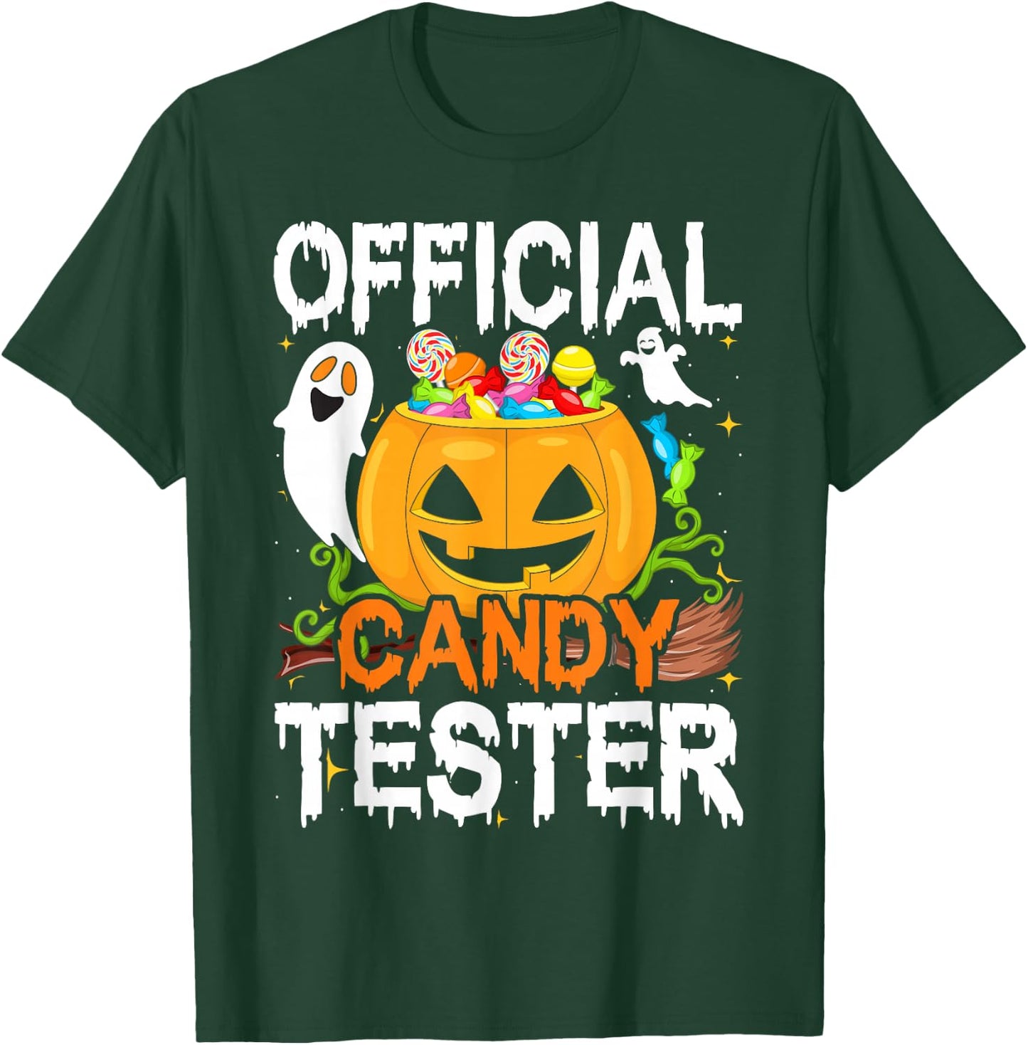 Halloween Party, Halloween Pumpkin Official Candy Tester T-Shirt - T-Shirt | Forest