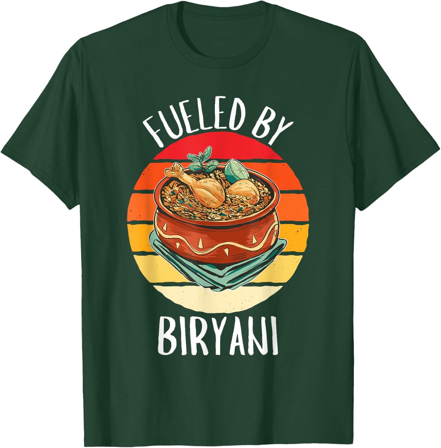 Retro Fueled By Biryani Vintage Biryani Lover T-Shirt - T-Shirt | Forest