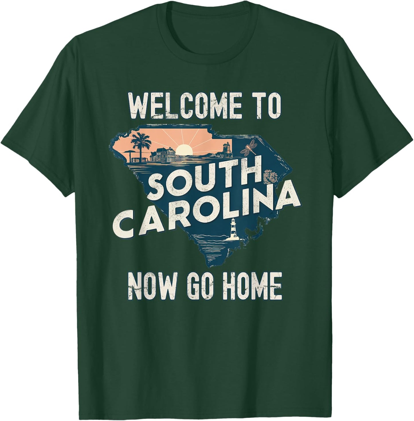 Welcome To South Carolina Retro Design, Funny South Carolina T-Shirt - T-Shirt | Forest