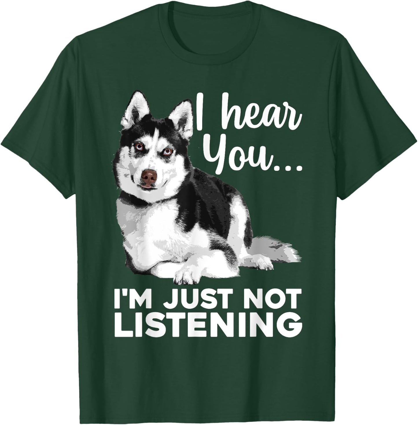 Funny Husky Dog Art Women Kids Siberian Husky Lover T-Shirt - T-Shirt | Forest