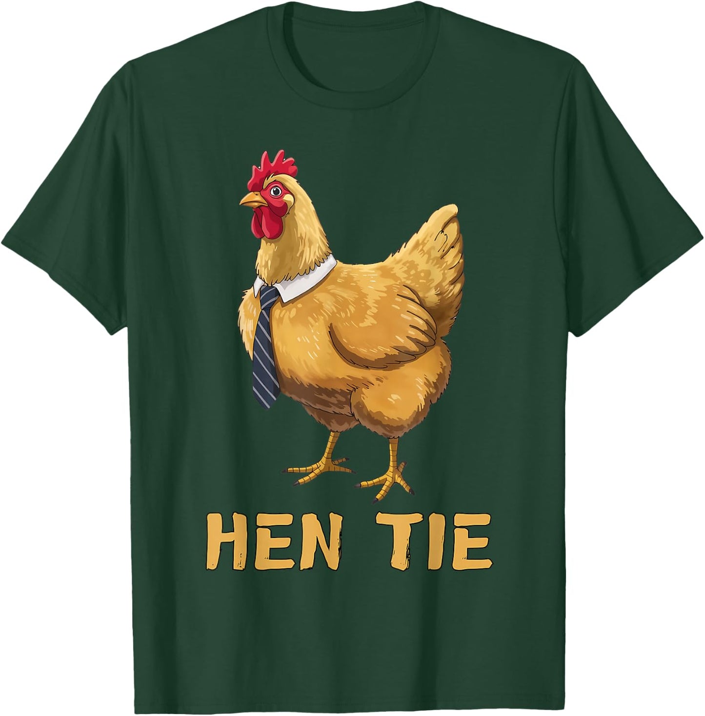 Hen Tie Funny Chicken Anime Lover Shirts Humor Graphic T-Shirt - T-Shirt | Forest