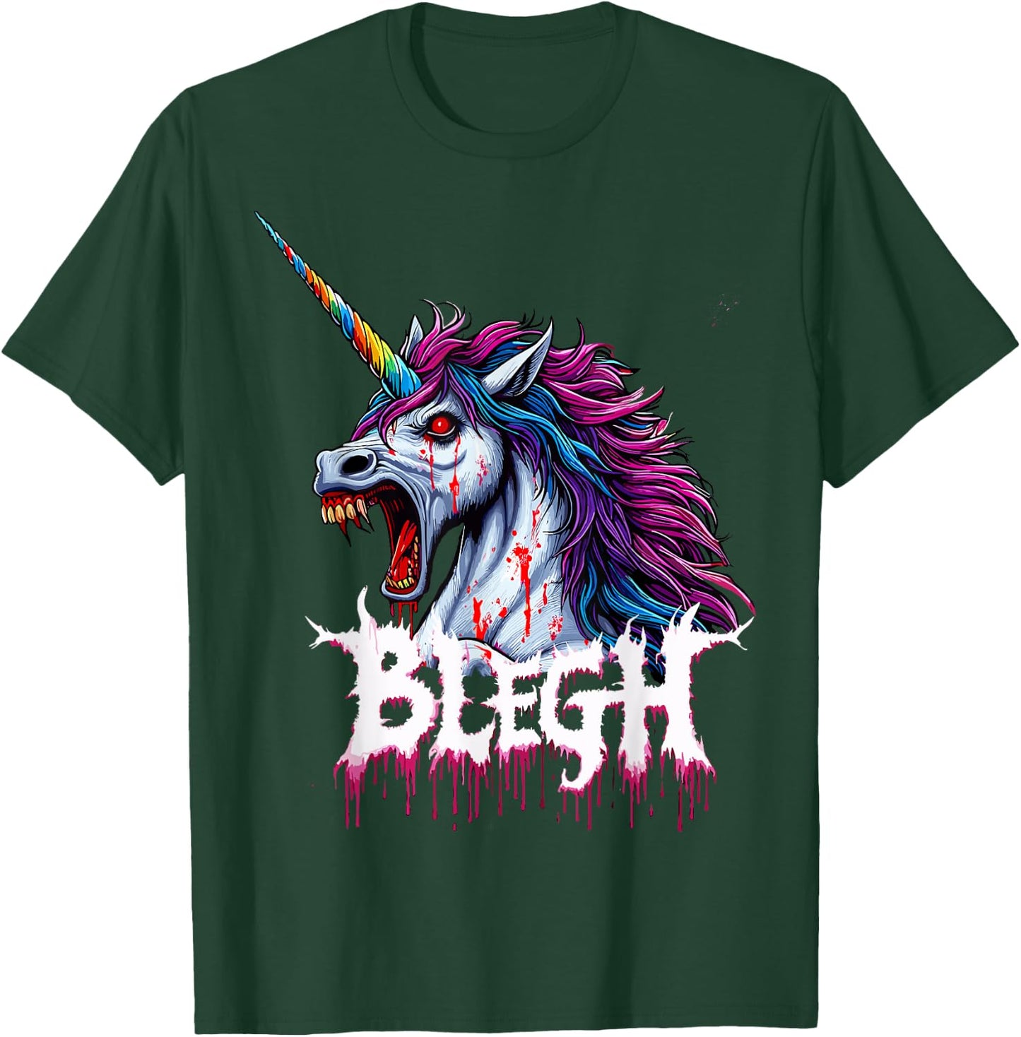 Metal Unicorn Blegh T-Shirt - T-Shirt | Forest