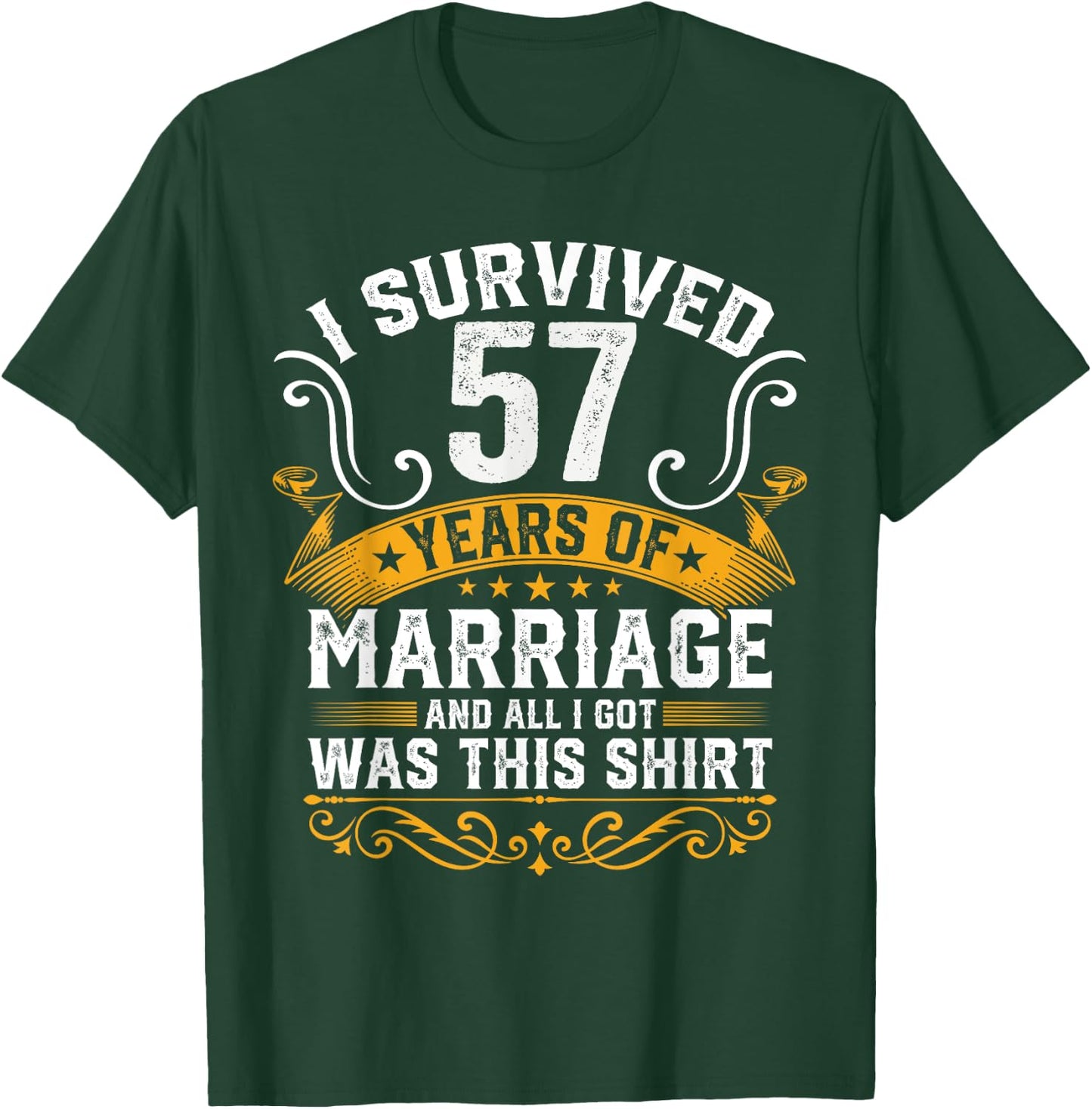 57th Wedding Anniversary shirt Couples Husband Wife 57 Years T-Shirt - T-Shirt | Forest