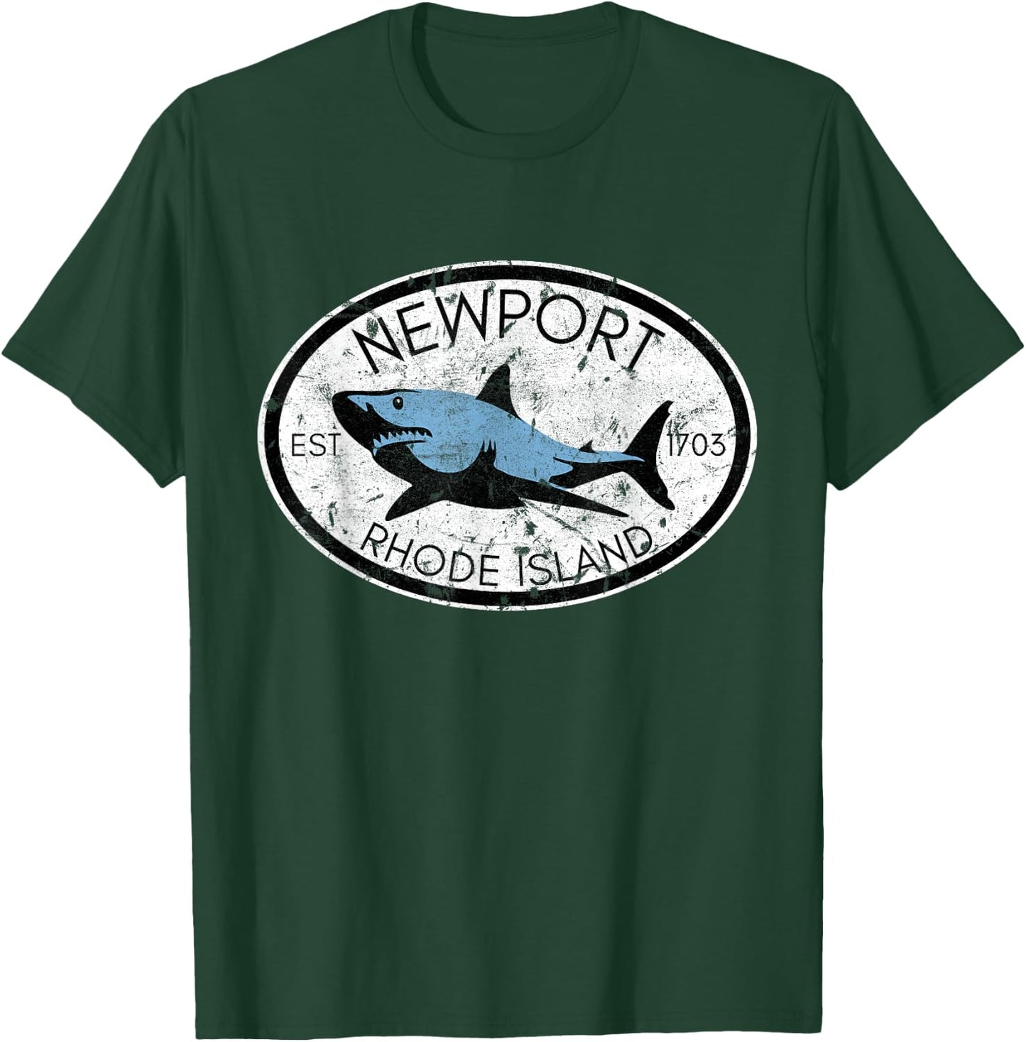 Newport Rhode Island Fishing Shark Fish Beach Vintage Women Kids T-Shirt - T-Shirt | Forest