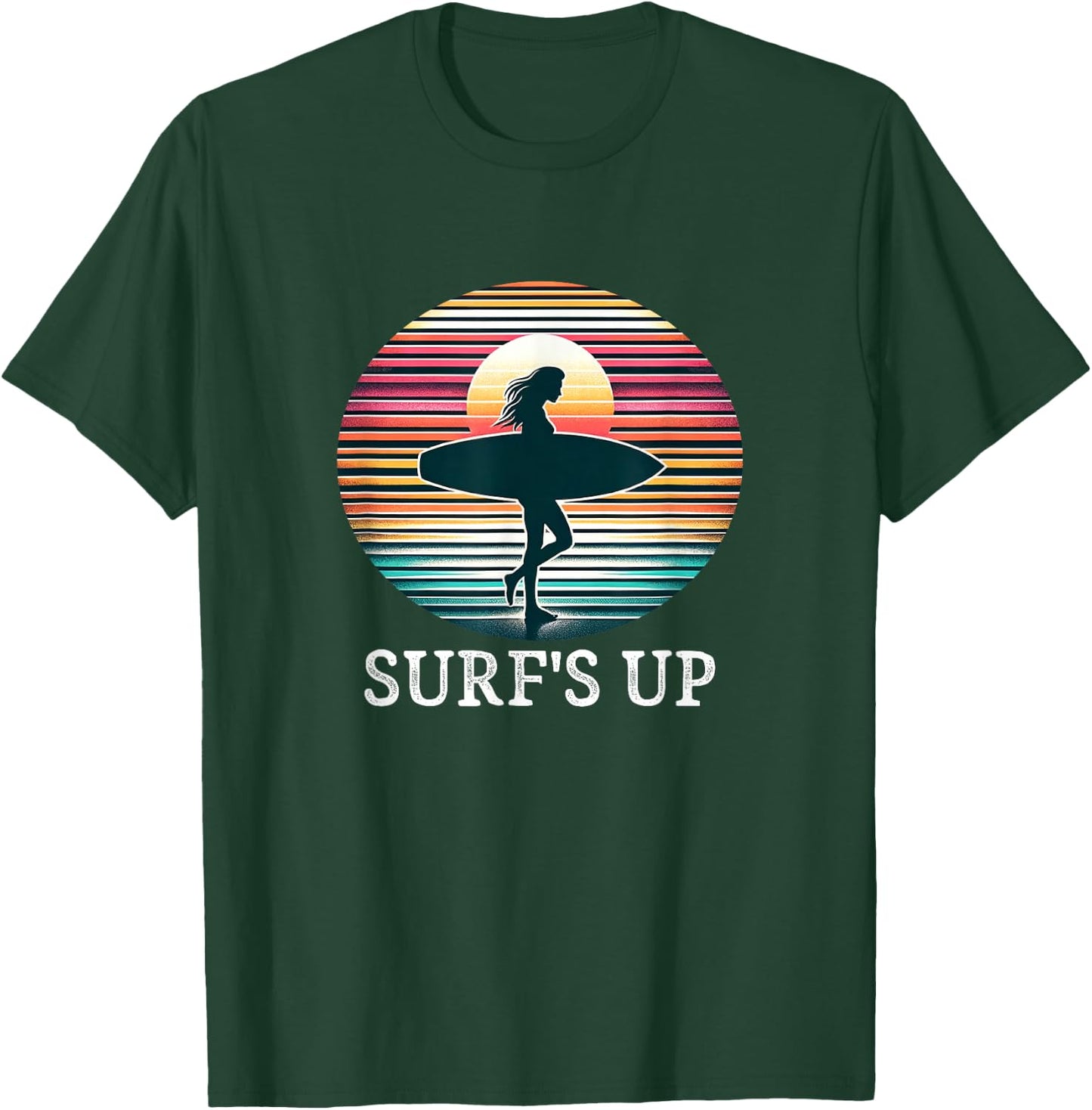 Surf's Up - Surfer Girl - Vintage Style T-Shirt - T-Shirt | Forest