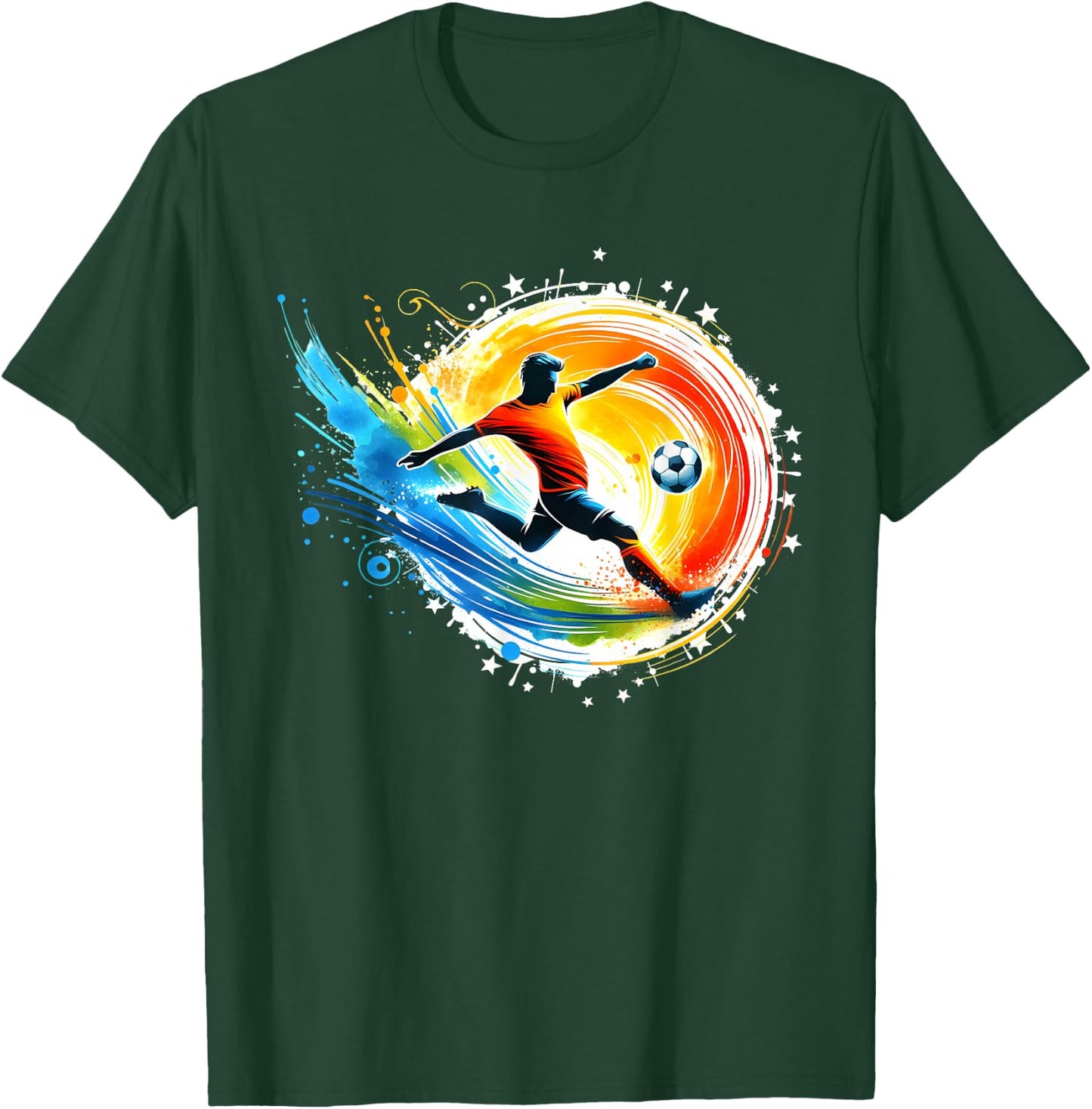 Soccer Player Sports Vintage Men Boys Soccer Ball Soccer T-Shirt - T-Shirt | Forest