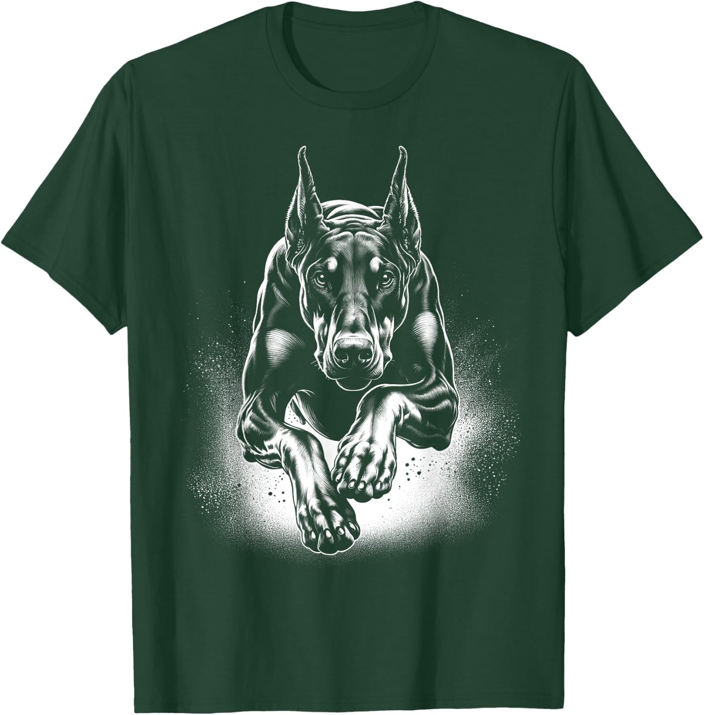 Cool Doberman Dog in Jump T-Shirt - T-Shirt | Forest