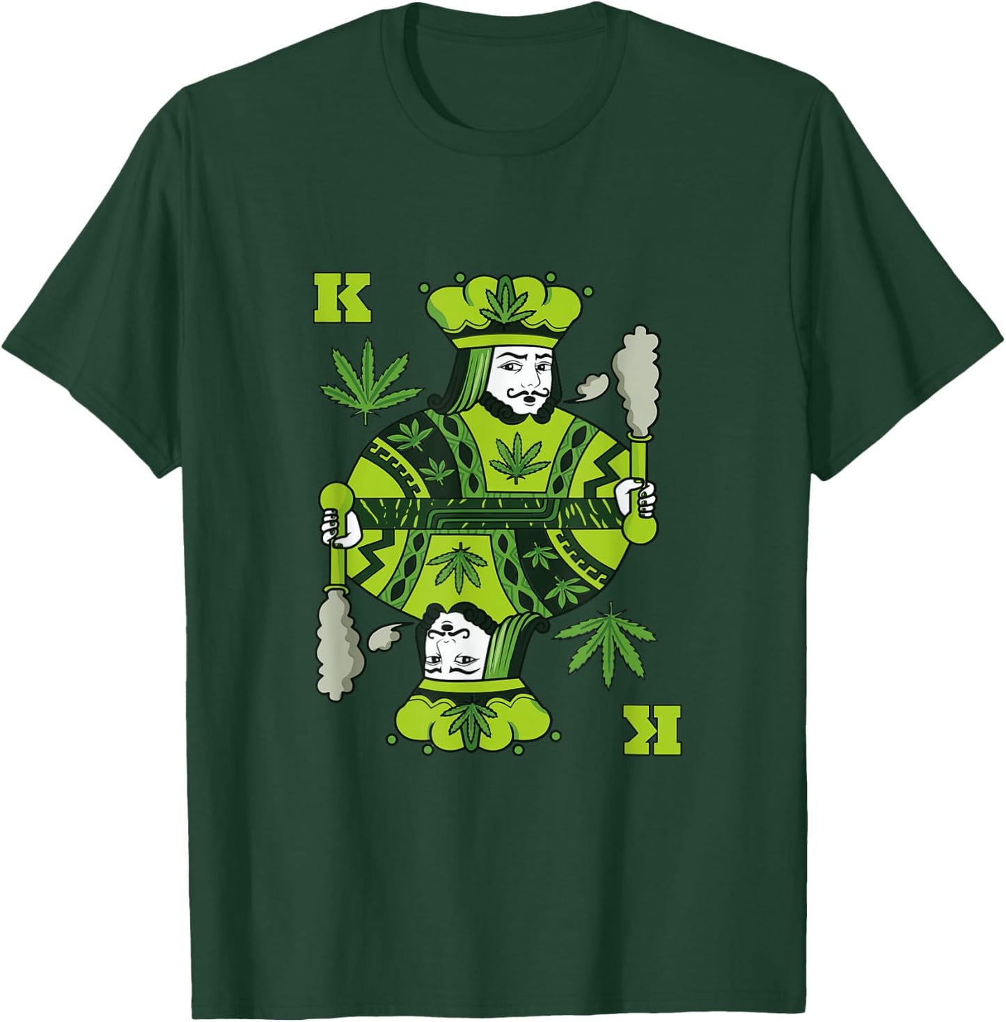 King of Weed Playing Card Pot Smoker Marijuana 420 T-Shirt - T-Shirt | Forest