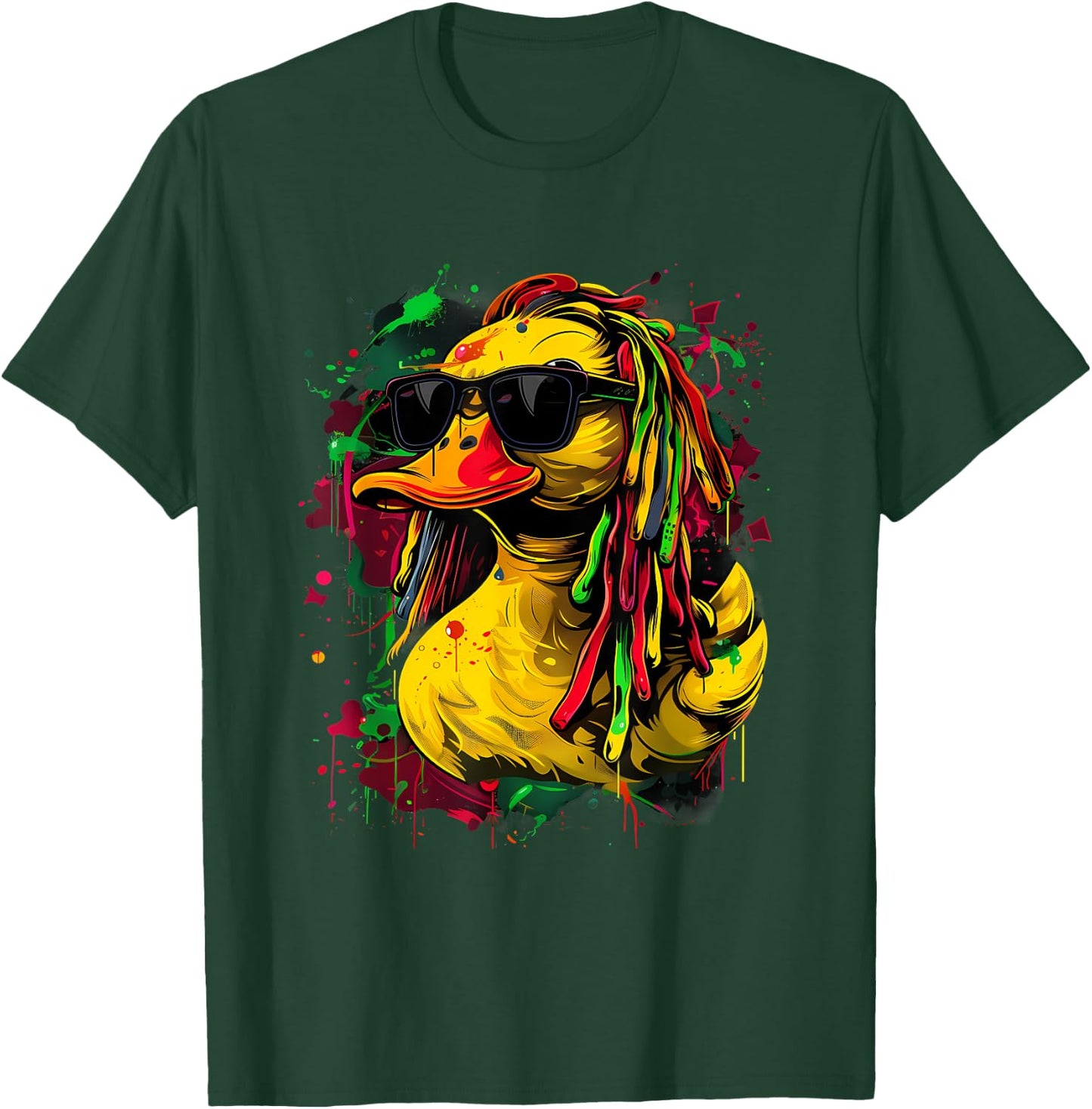Jamaica Hippie Rasta Reggae Music Reggae Rubber Duck T-Shirt - T-Shirt | Forest