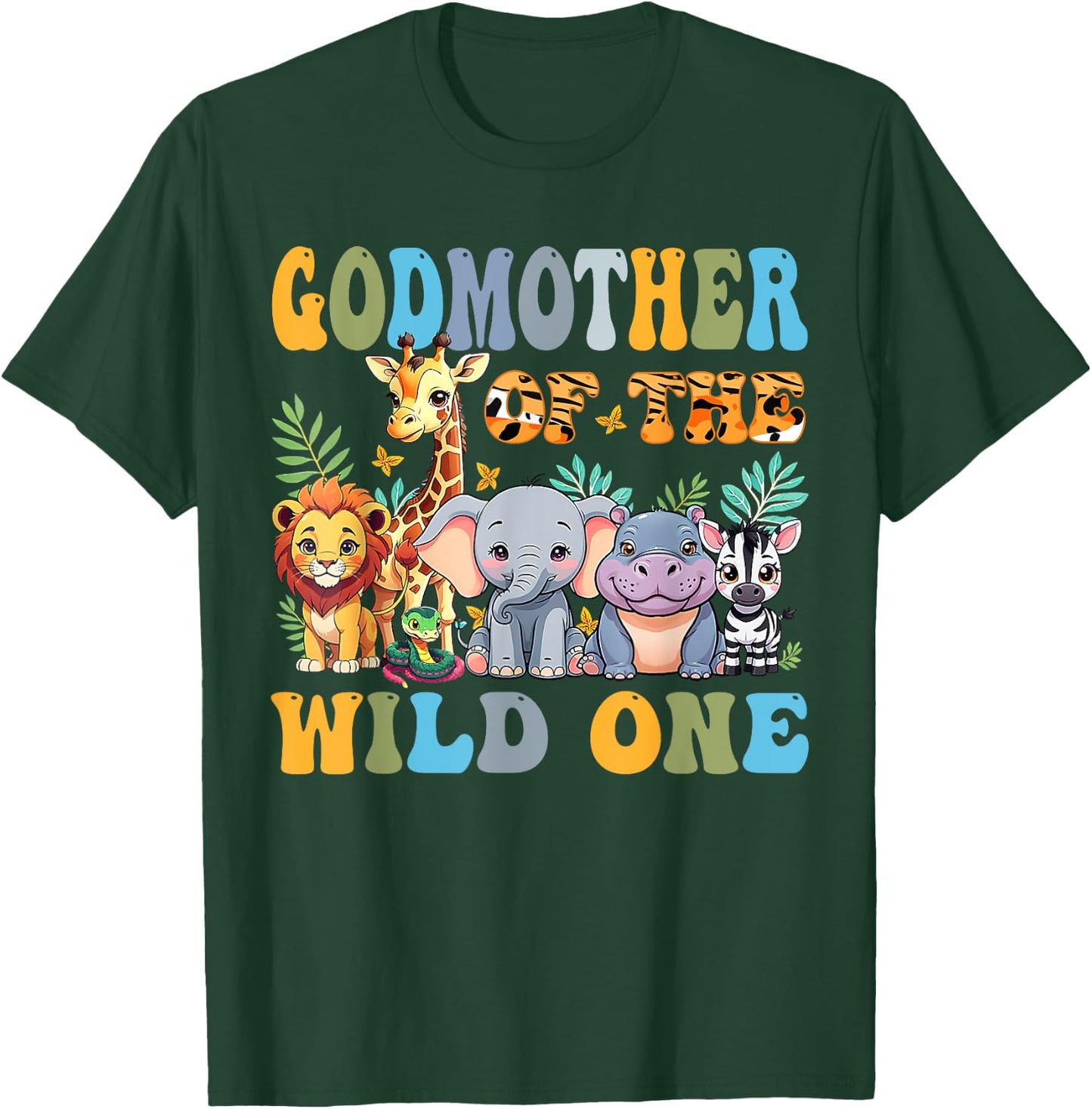 God Mother Of The Wild One 1st Birthday Safari Family T-Shirt - T-Shirt | Forest