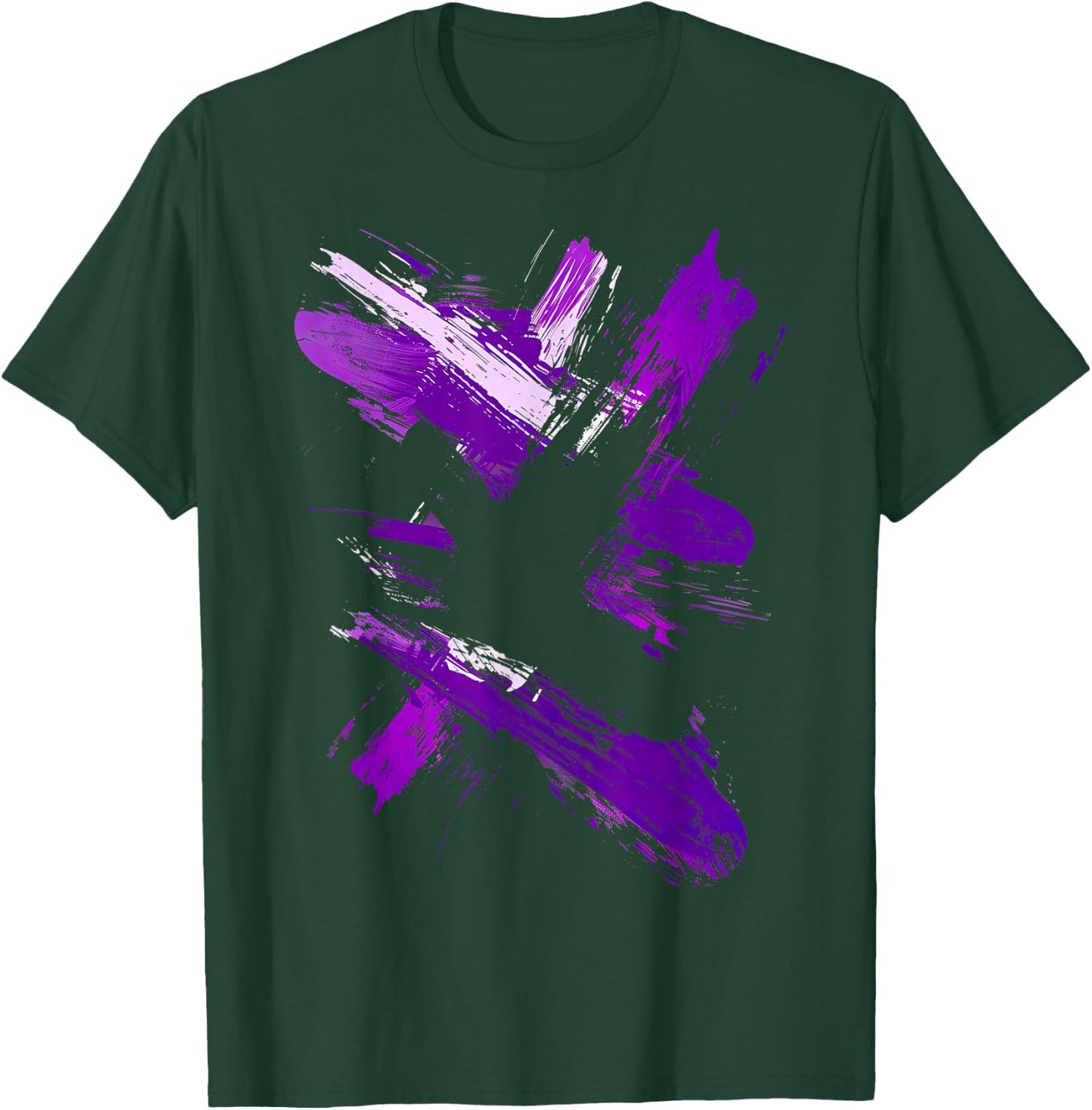 Purple And Black Brush Strokes T-Shirt - T-Shirt | Forest
