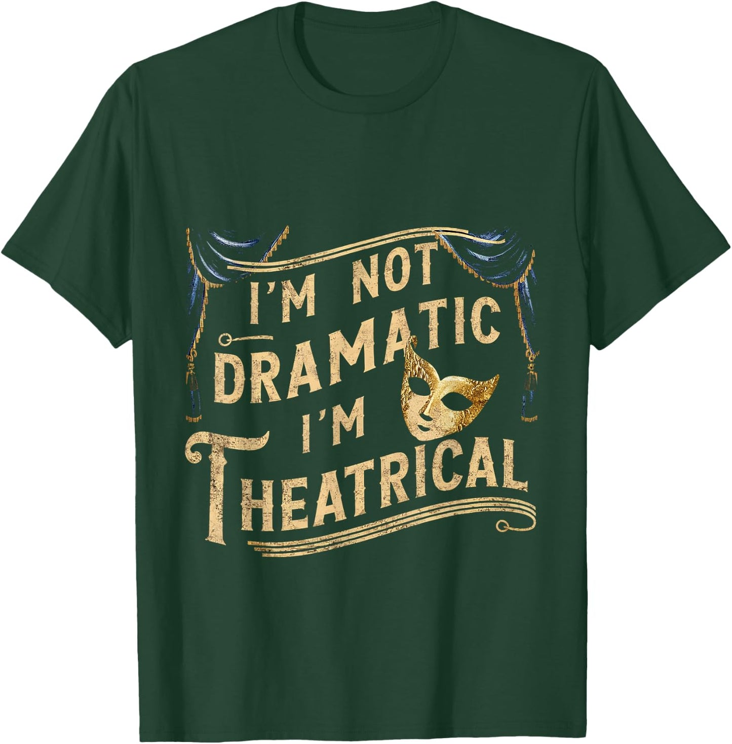 Theatre FH -Adult Black Modern Classic Dramatic - Small - Short Sleeve - Cotton Blend - Machine Wash T-Shirt - T-Shirt | Forest