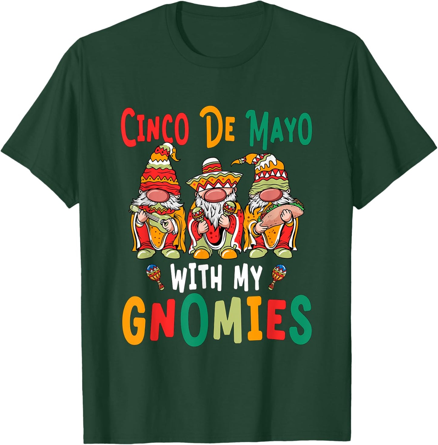 Mexico Holiday Children Gnome Cingo De Mayo With My Cnomies T-Shirt - T-Shirt | Forest