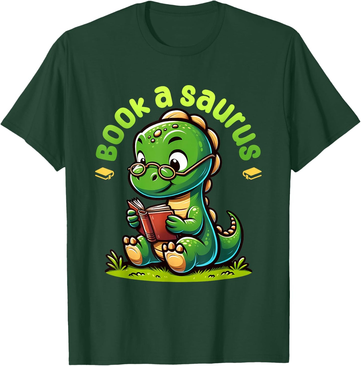 Book A Saurus Bookasaurus Dinosaur Book Girls Boys Toddler T-Shirt - T-Shirt | Forest