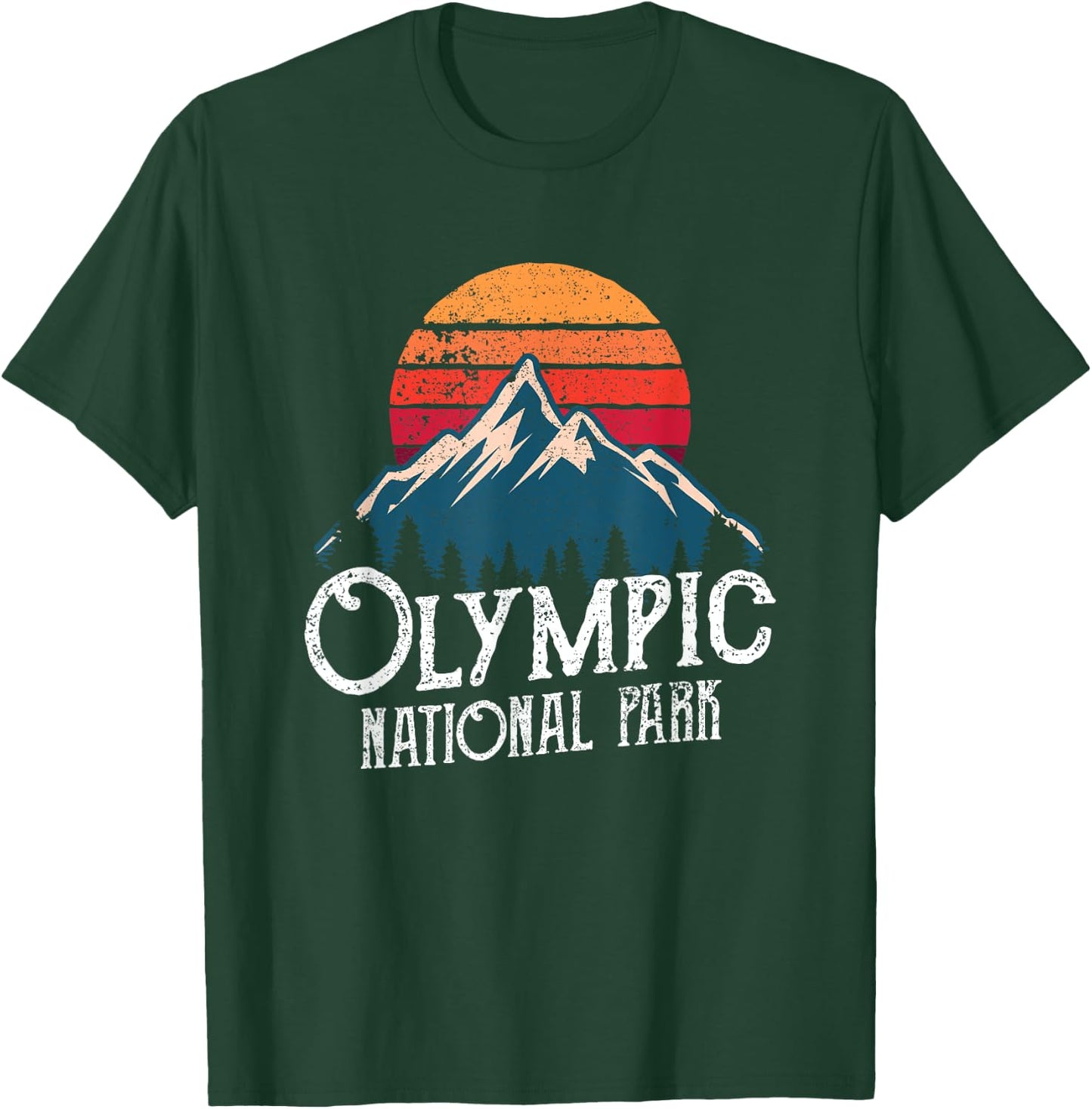 Olympic National Park Washington Mountains Retro T-Shirt - T-Shirt | Forest