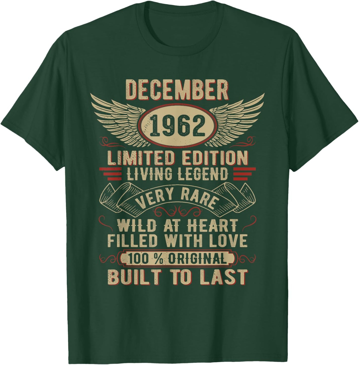 Legend Born In December 1962 Vintage Birthday T-Shirt - T-Shirt | Forest