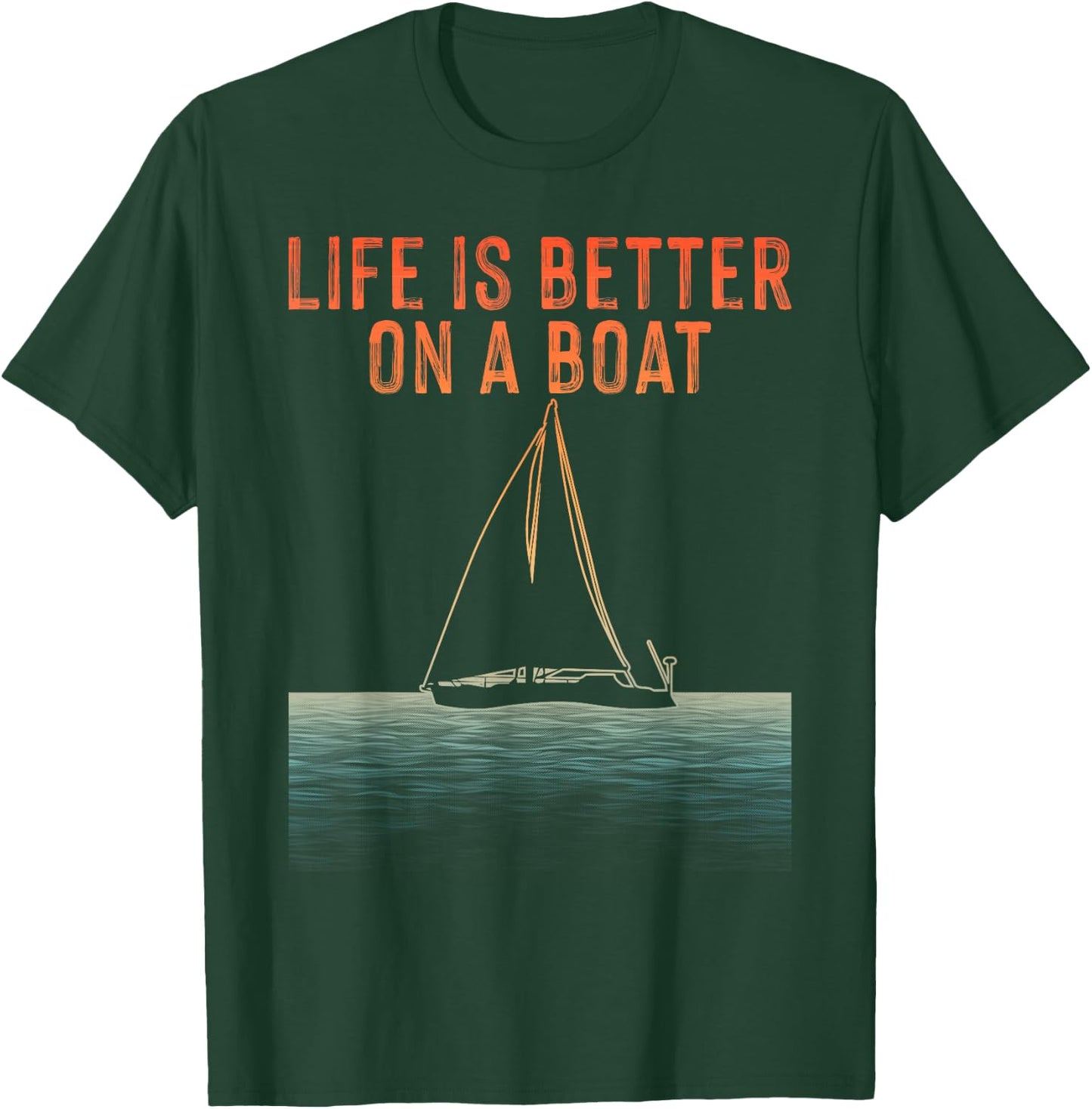 Sailing Design Women Sailor Boating Captain Sailboat T-Shirt - T-Shirt | Forest