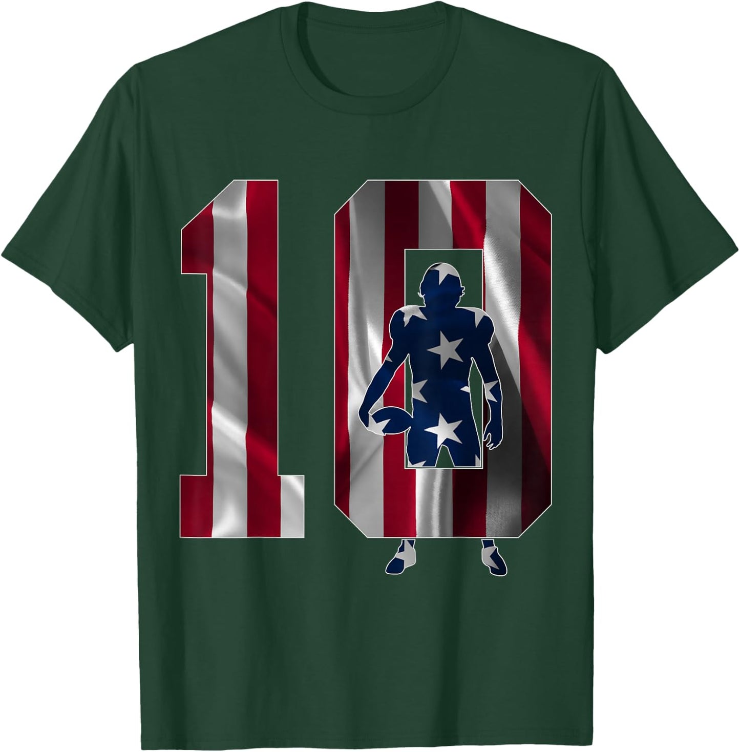 Number 10 Years Football 10th Birthday T-Shirt - T-Shirt | Forest