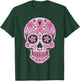 Sugar Skull Pink Ribbon Calavera Breast Cancer Awareness T-Shirt - T-Shirt | Forest