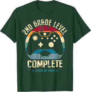 2nd Grade Level Complete Gamer Class Of 2024 Graduation Boy T-Shirt - T-Shirt | Forest