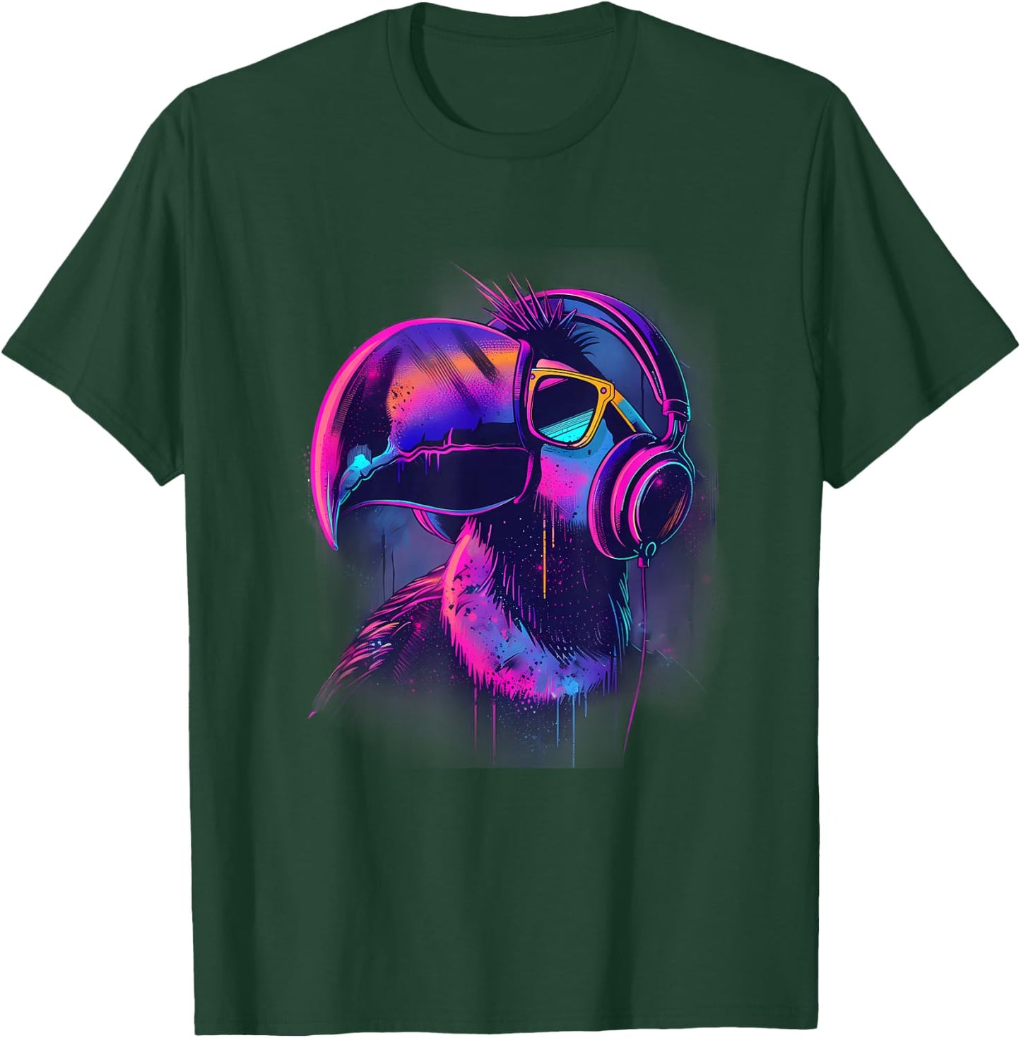 Toucan Music DJ Music Headphones Dance Club Beatmaker Techno T-Shirt - T-Shirt | Forest