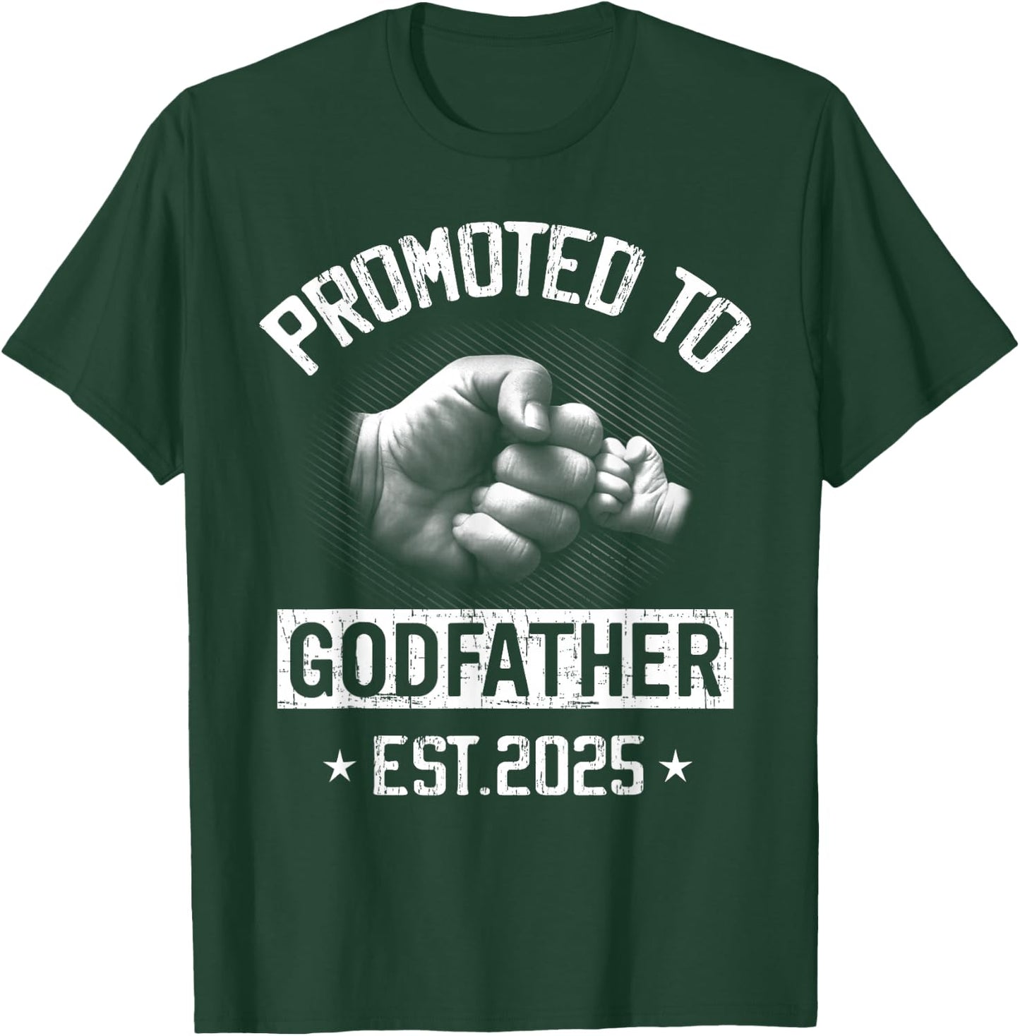 Promoted To Godfather Est 2025 Pregnancy Announcement T-Shirt - T-Shirt | Forest