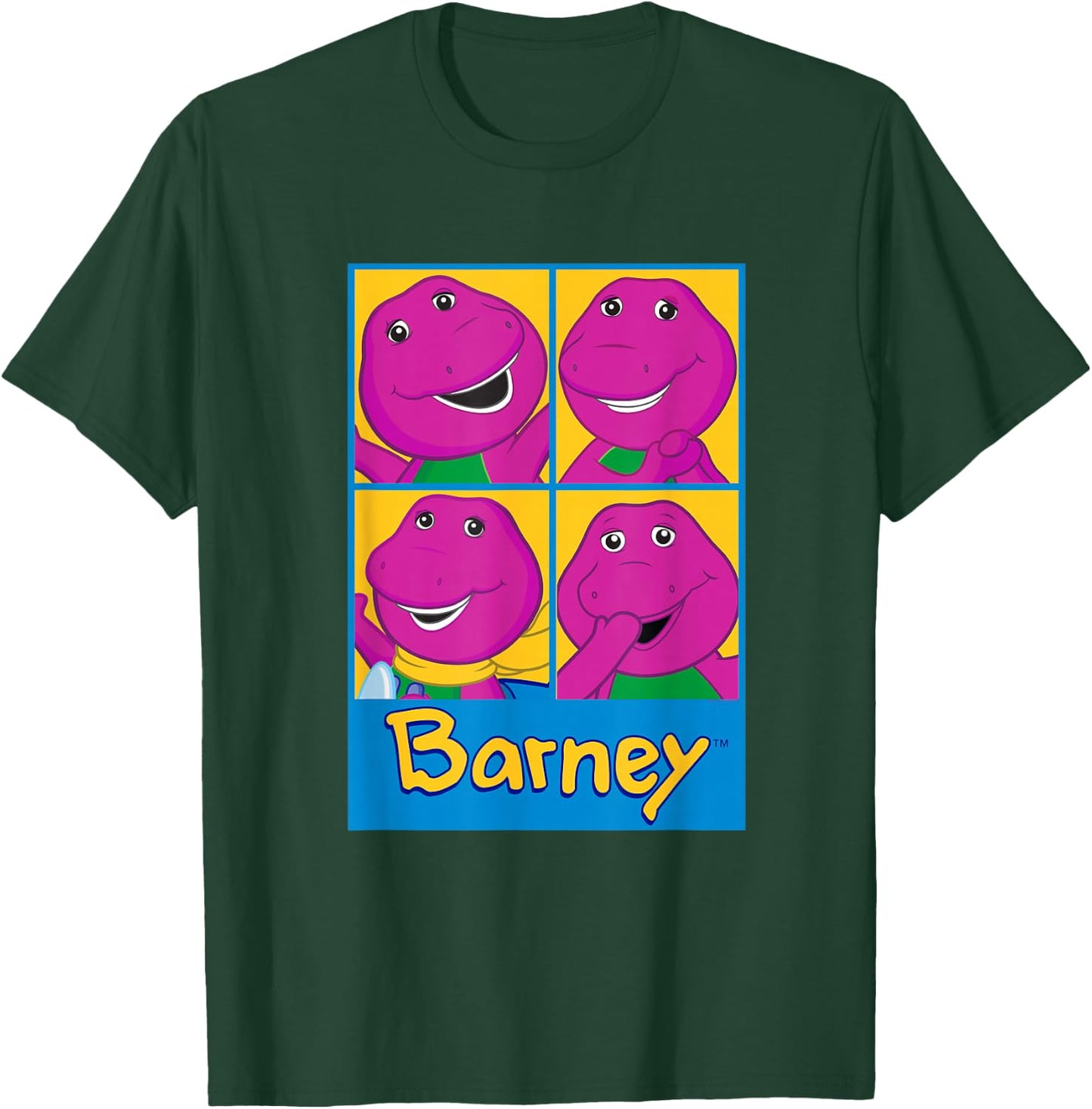 Barney - Barney Grid T-Shirt - T-Shirt | Forest