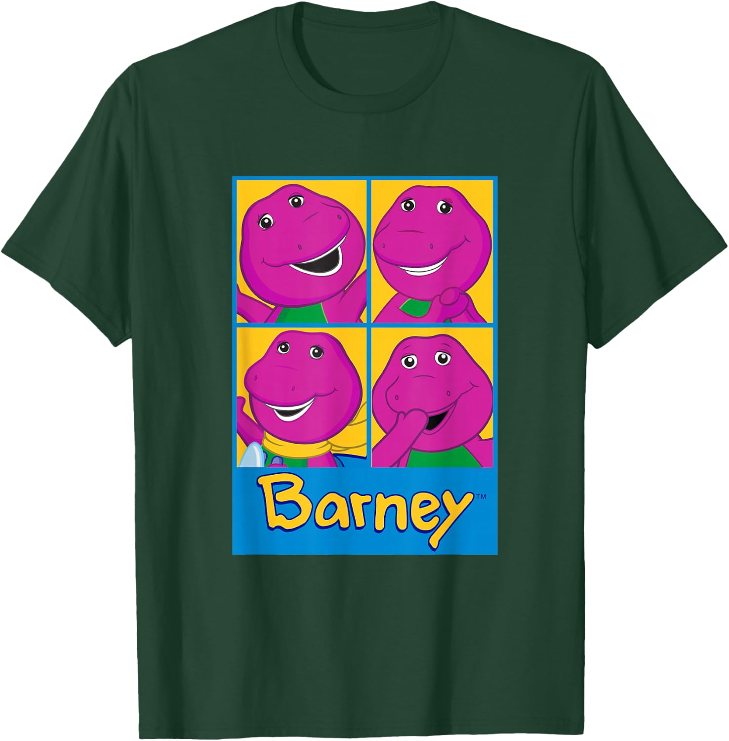 Barney - Barney Grid T-Shirt - T-Shirt | Forest