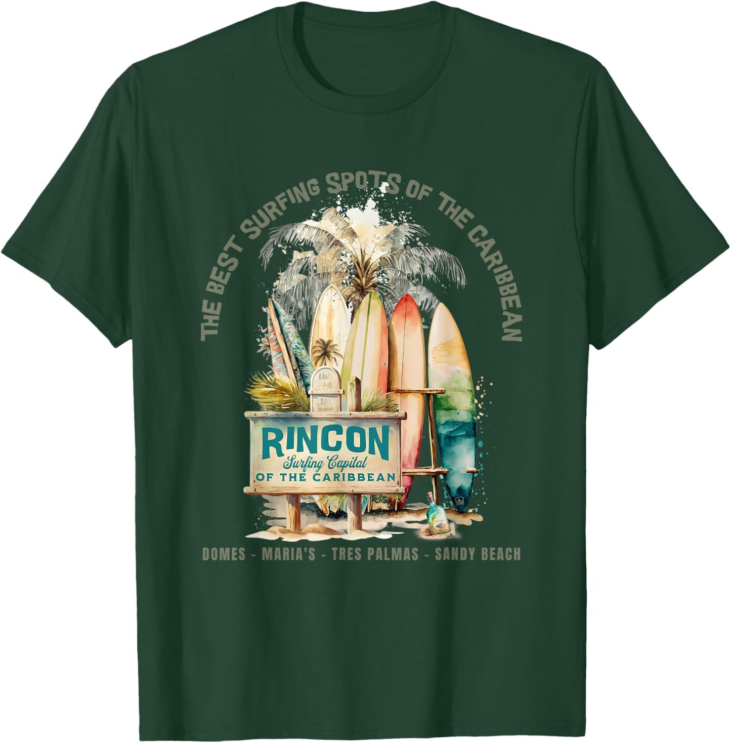 Rincon PR Surfing Capital of the Caribbean Surfers Wipeout T-Shirt - T-Shirt | Forest