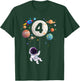 4 Years Old Birthday Space Planets Astronaut 4th Birthday T-Shirt - T-Shirt | Forest