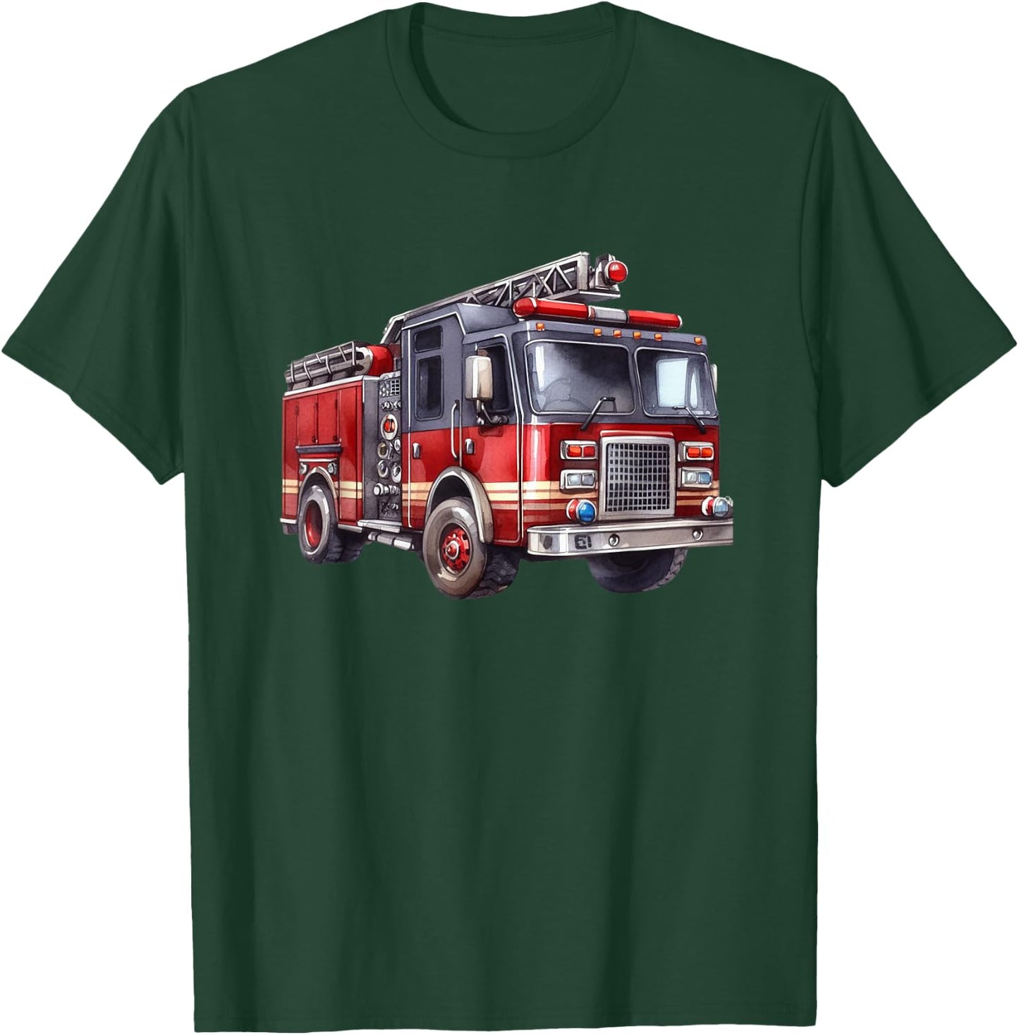 Fire Truck design for Trucker trailer Ladder T-Shirt - T-Shirt | Forest